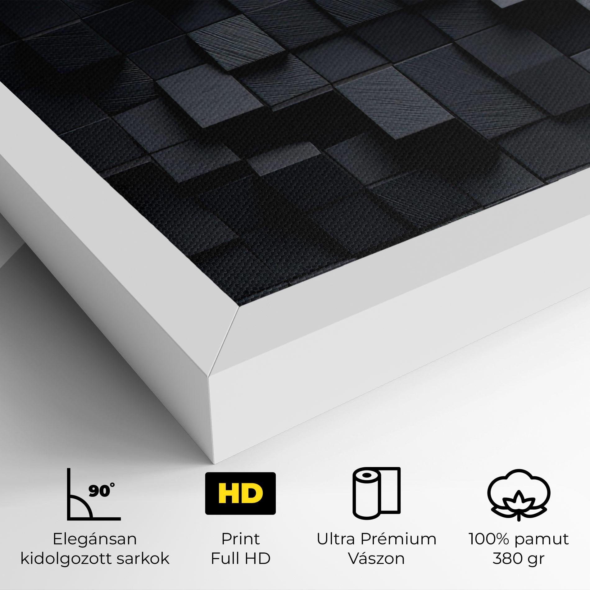 Vászonkép Black Square Pattern mockup 4