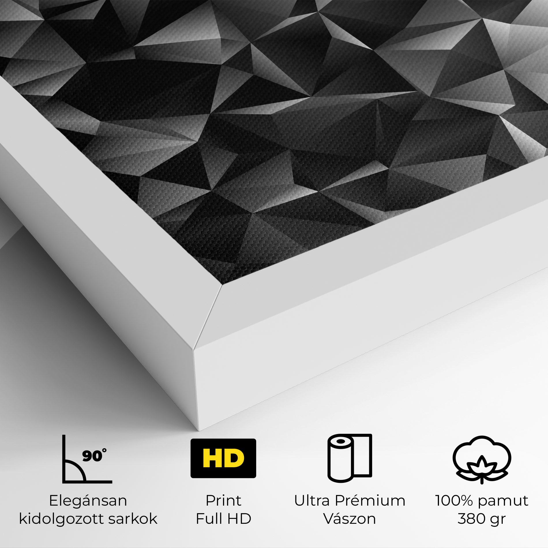 Vászonkép Black Triangle Pattern mockup 4
