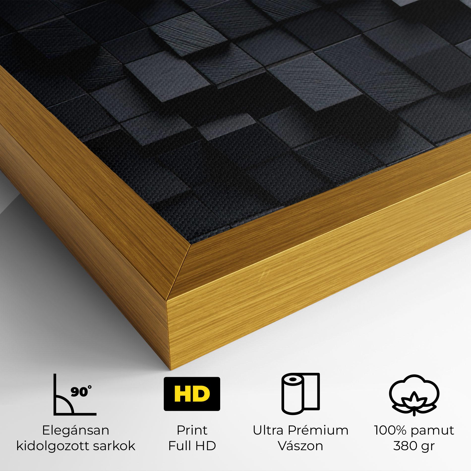 Vászonkép Black Square Pattern mockup 4