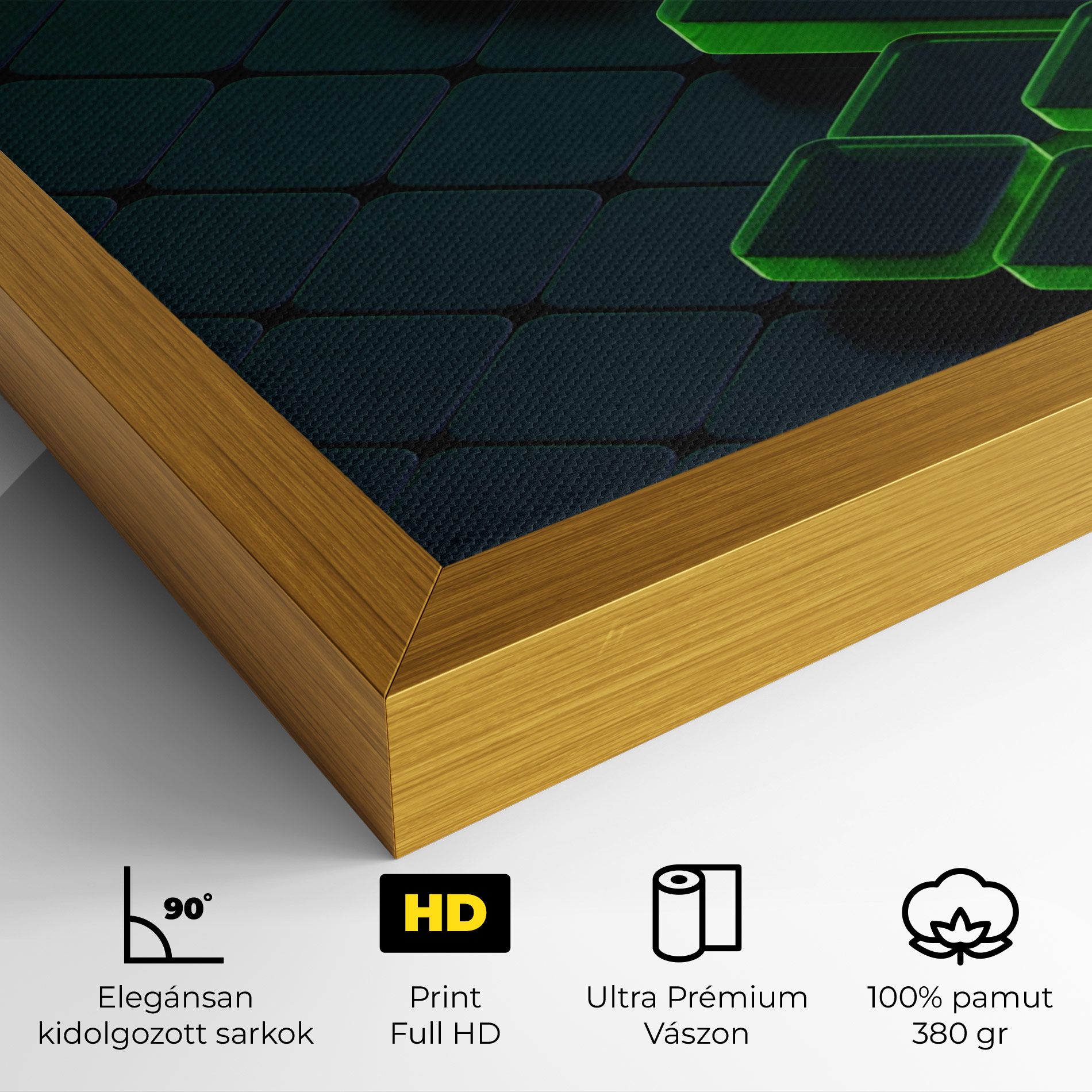 Green Square Floating mockup 4