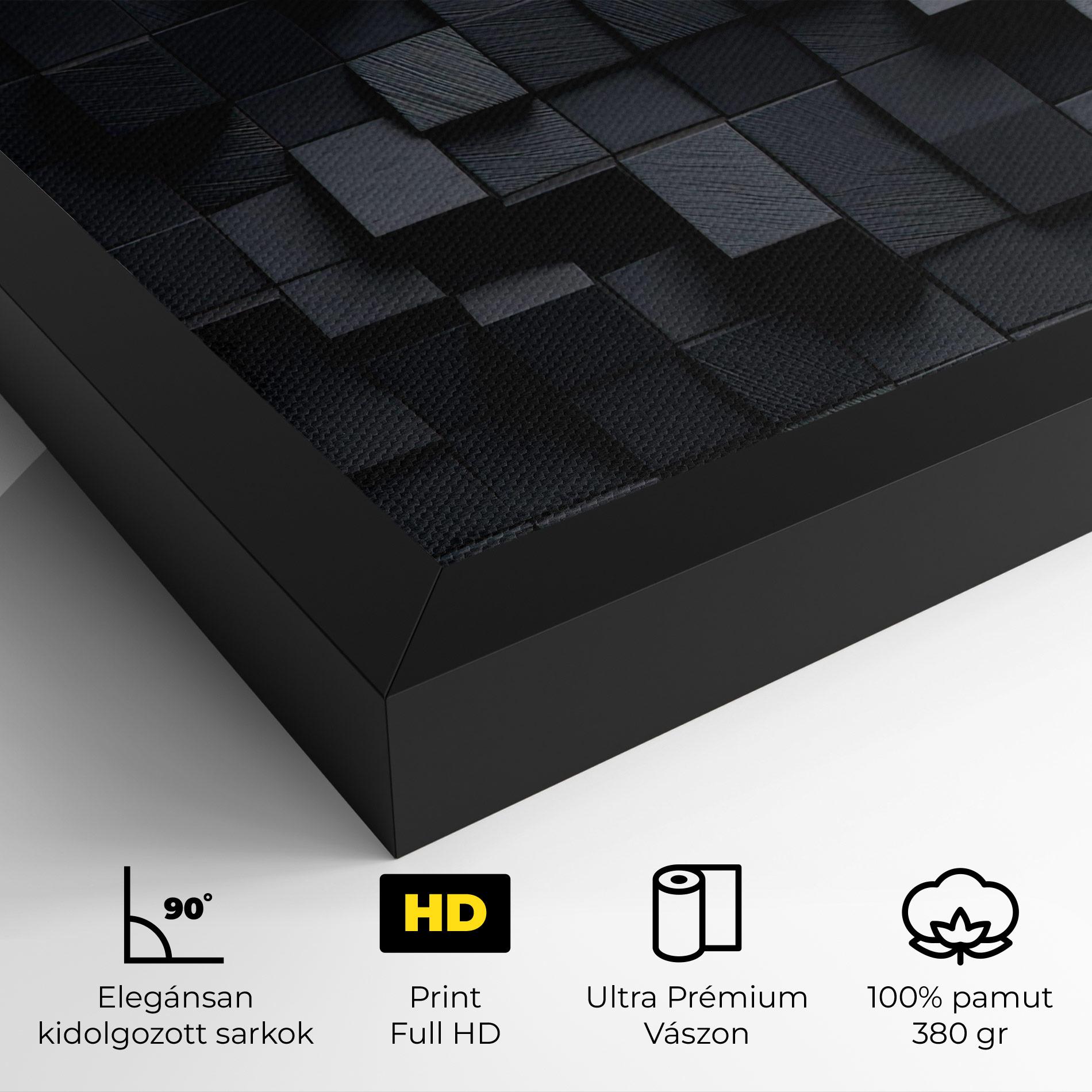 Vászonkép Black Square Pattern mockup 4