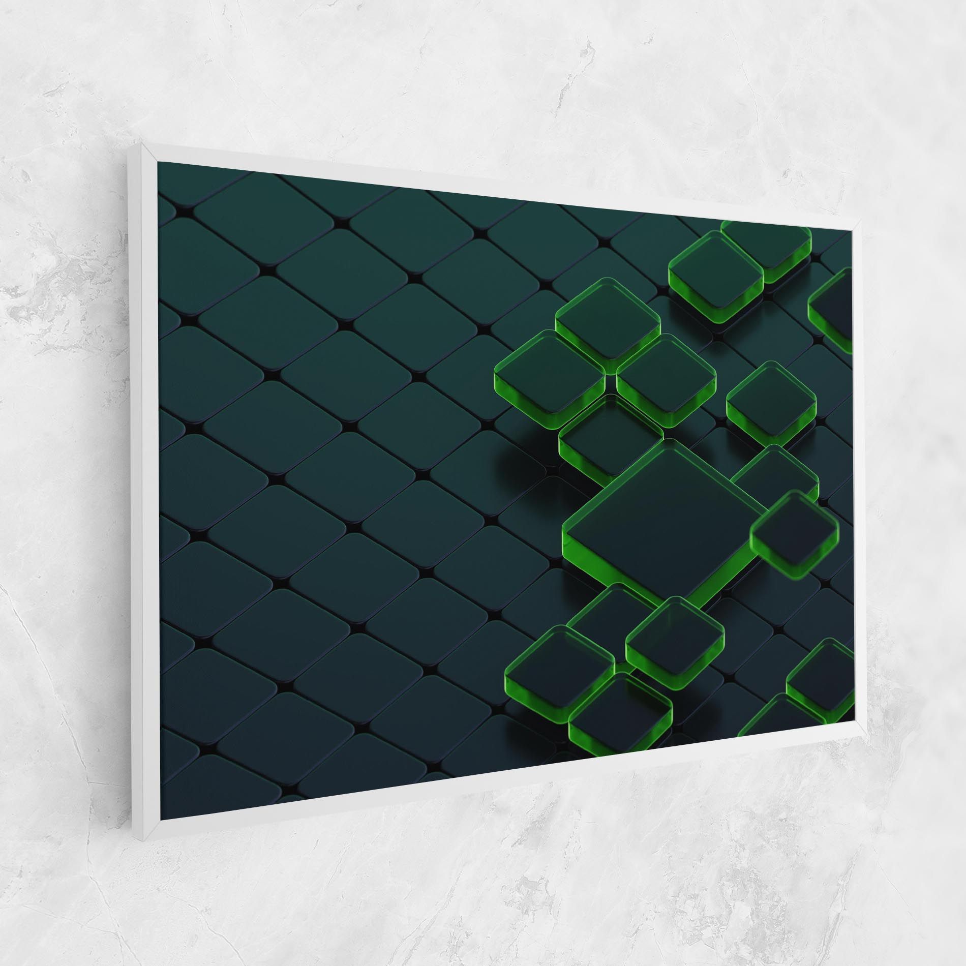 Green Square Floating mockup 1