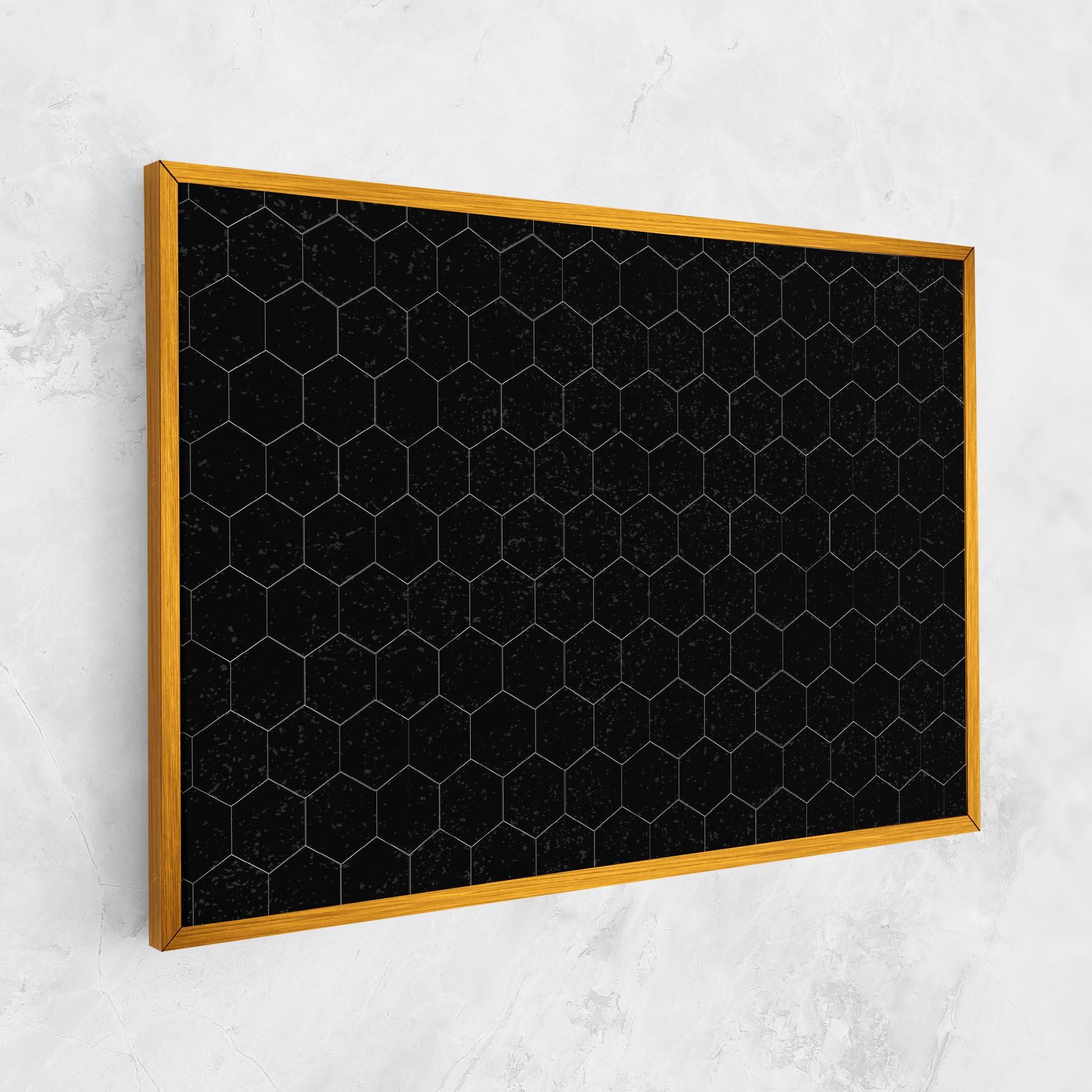 Vászonkép Black Hexagon mockup 1