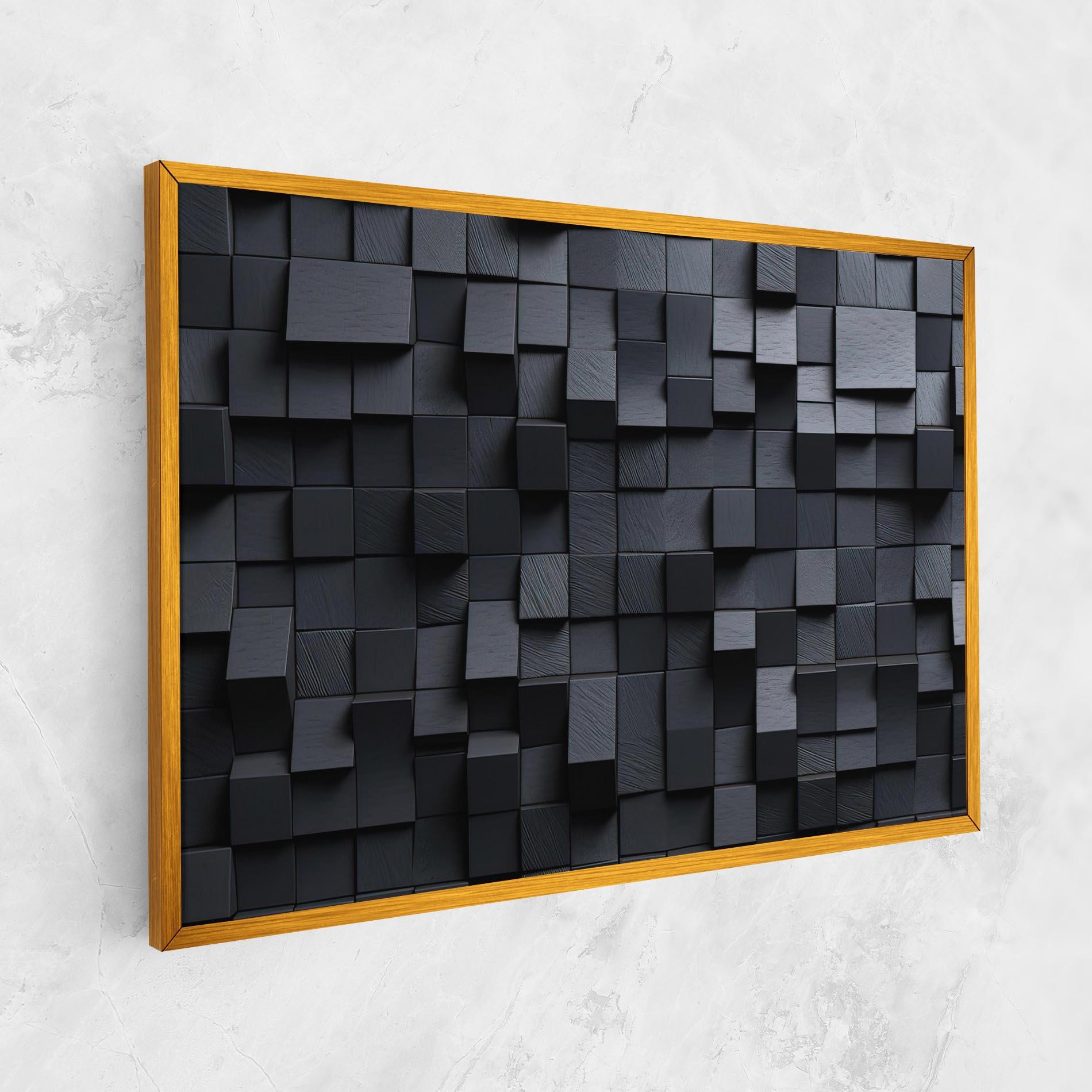 Vászonkép Black Square Pattern mockup 1