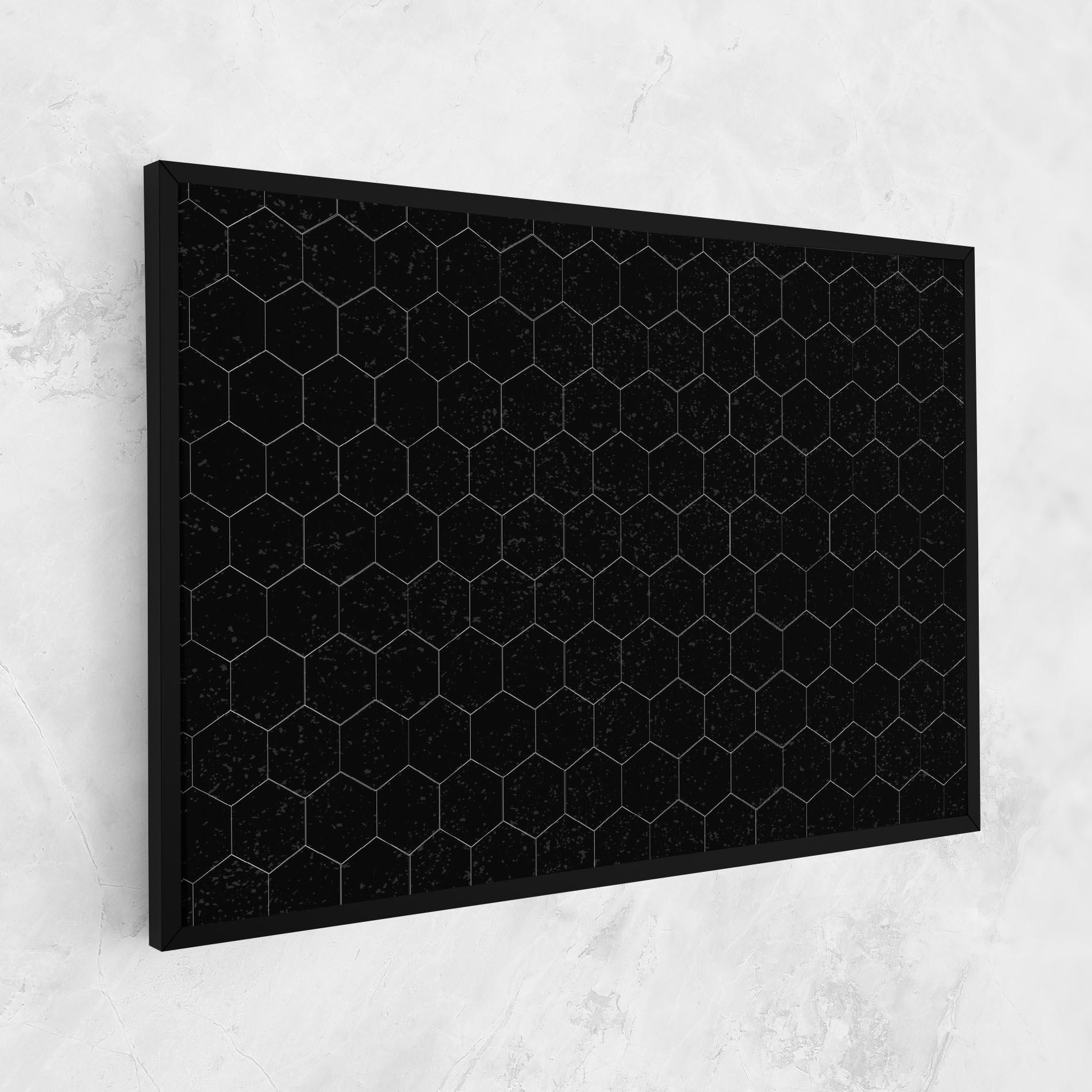 Vászonkép Black Hexagon mockup 1