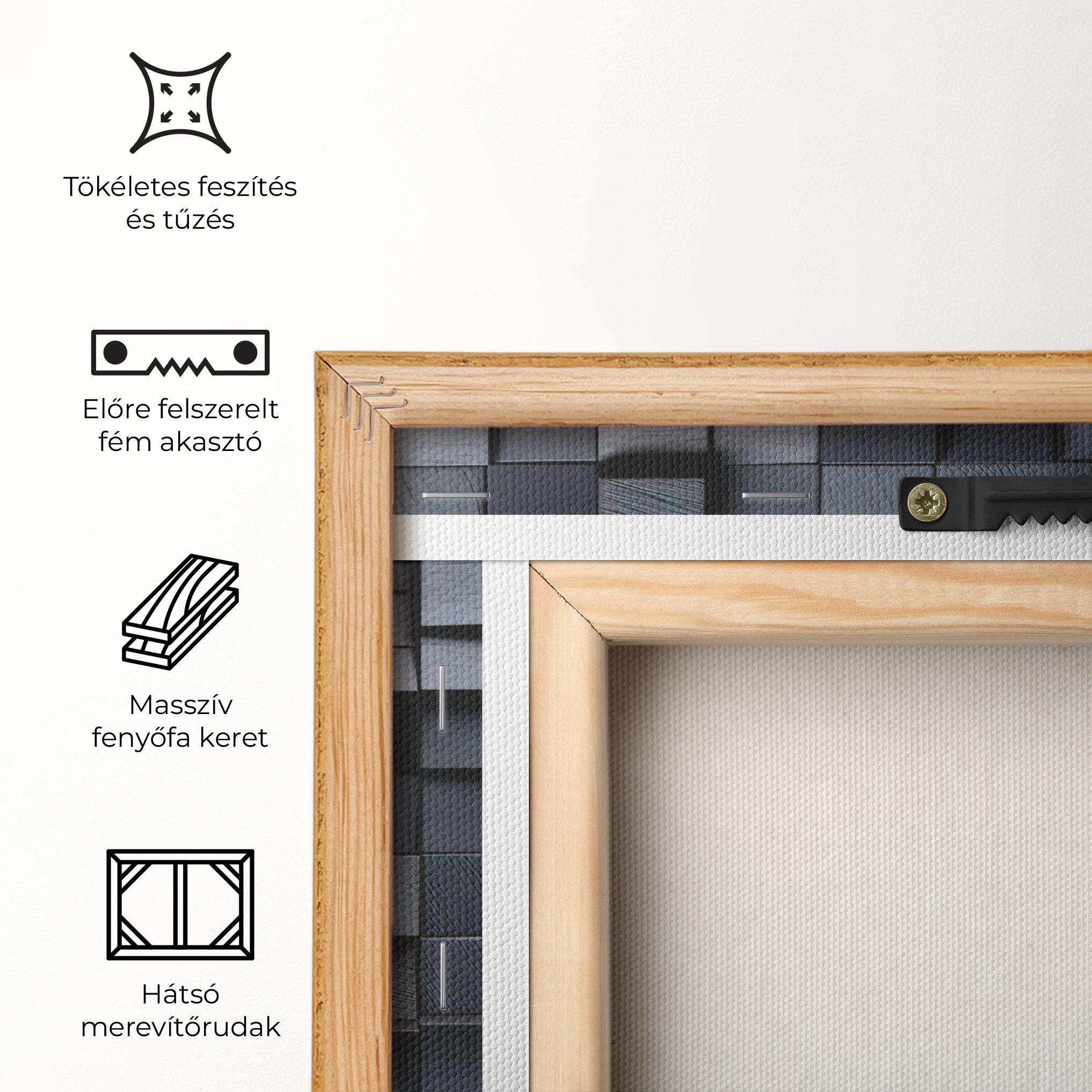 Vászonkép Black Square Pattern mockup 5