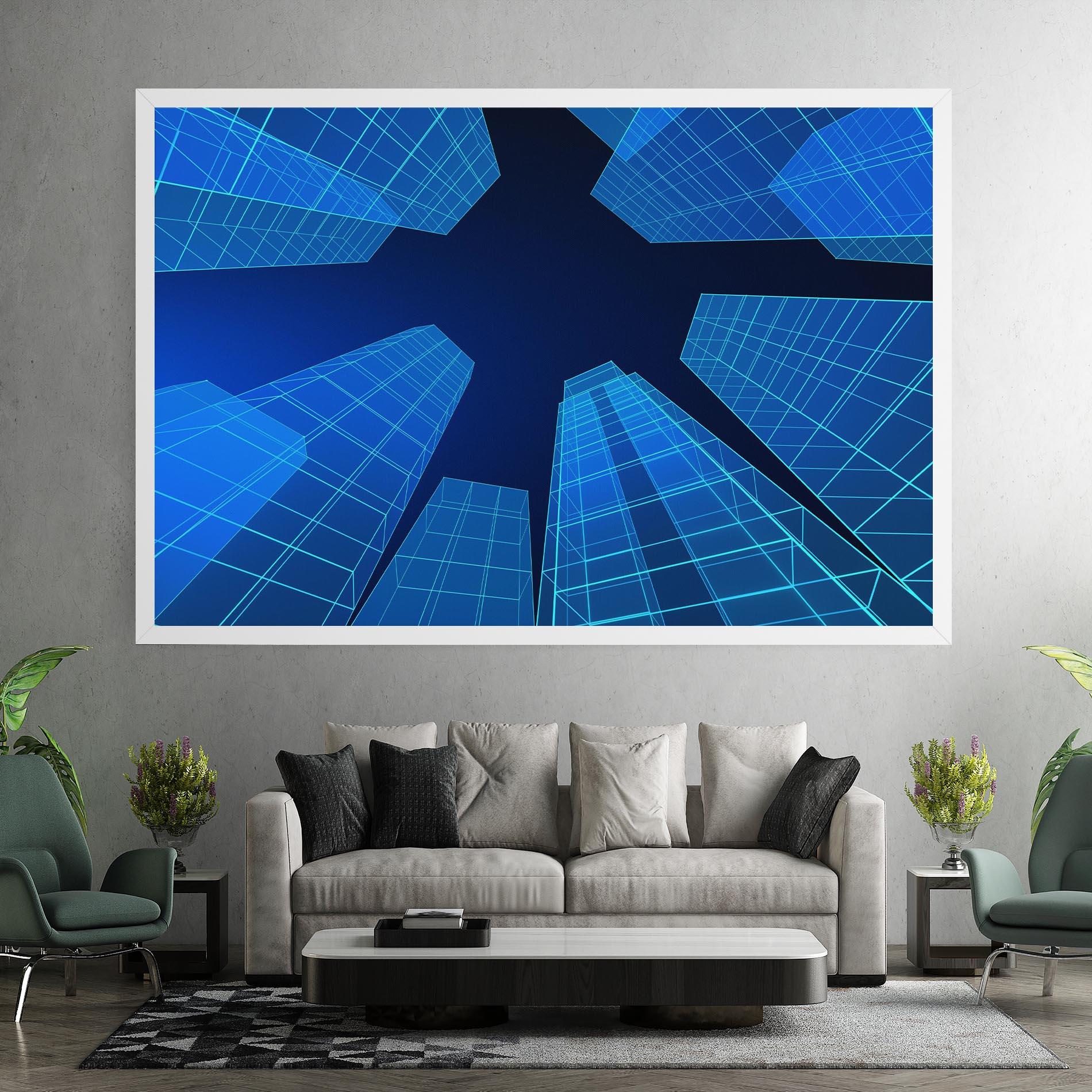 Vászonkép Blue Buildings mockup 7