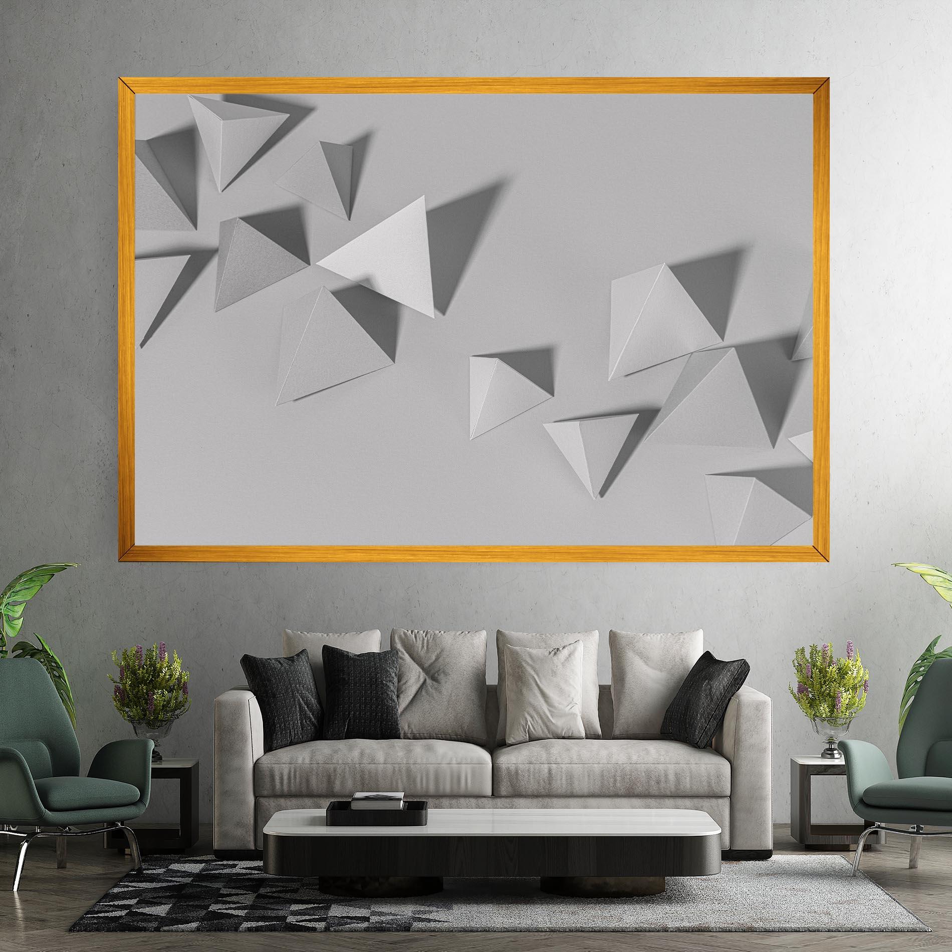 Vászonkép 3d White Triangle mockup 7