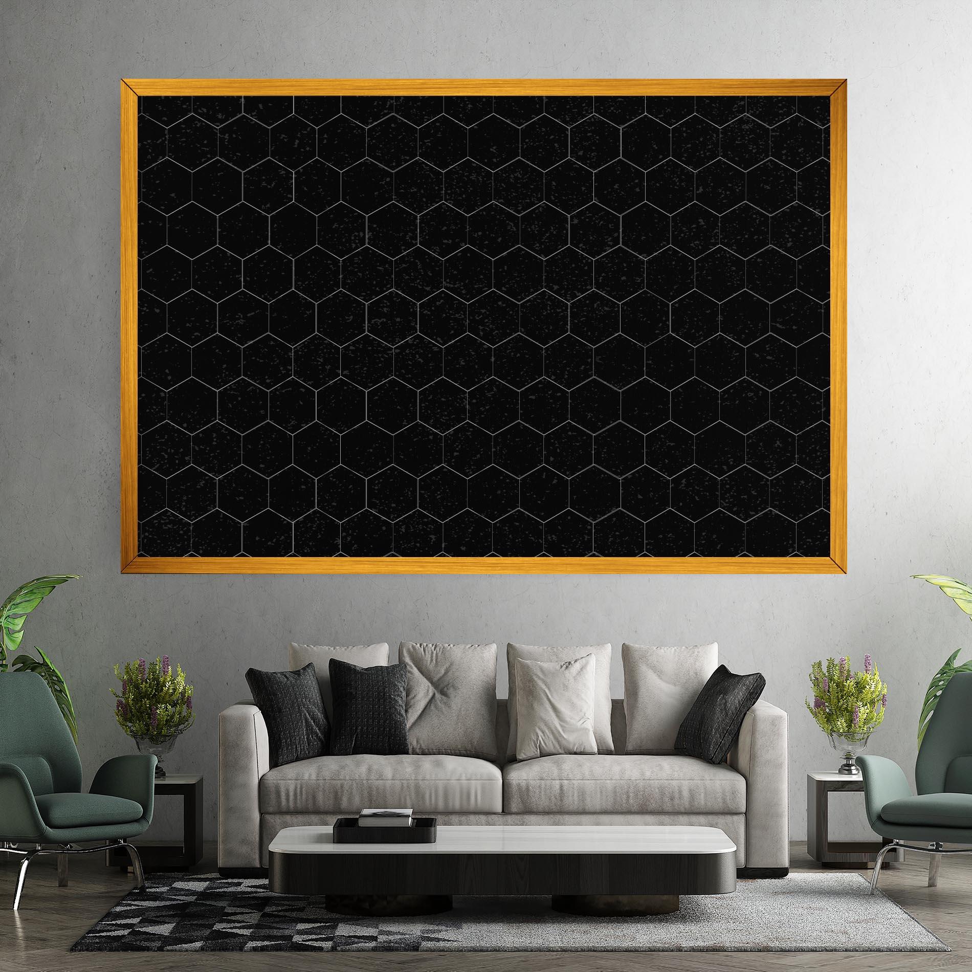 Vászonkép Black Hexagon mockup 7