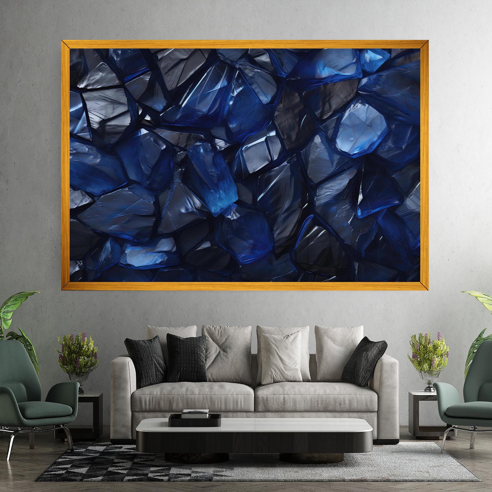 Blue Crystal Shape mockup 7