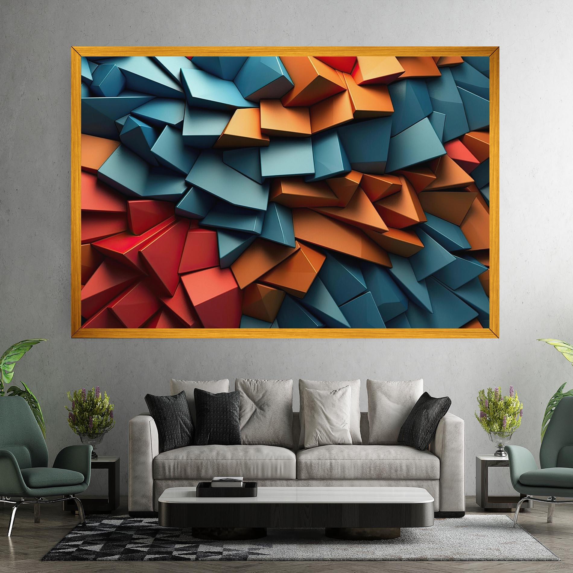 Vászonkép Multicolor Triangle mockup 7