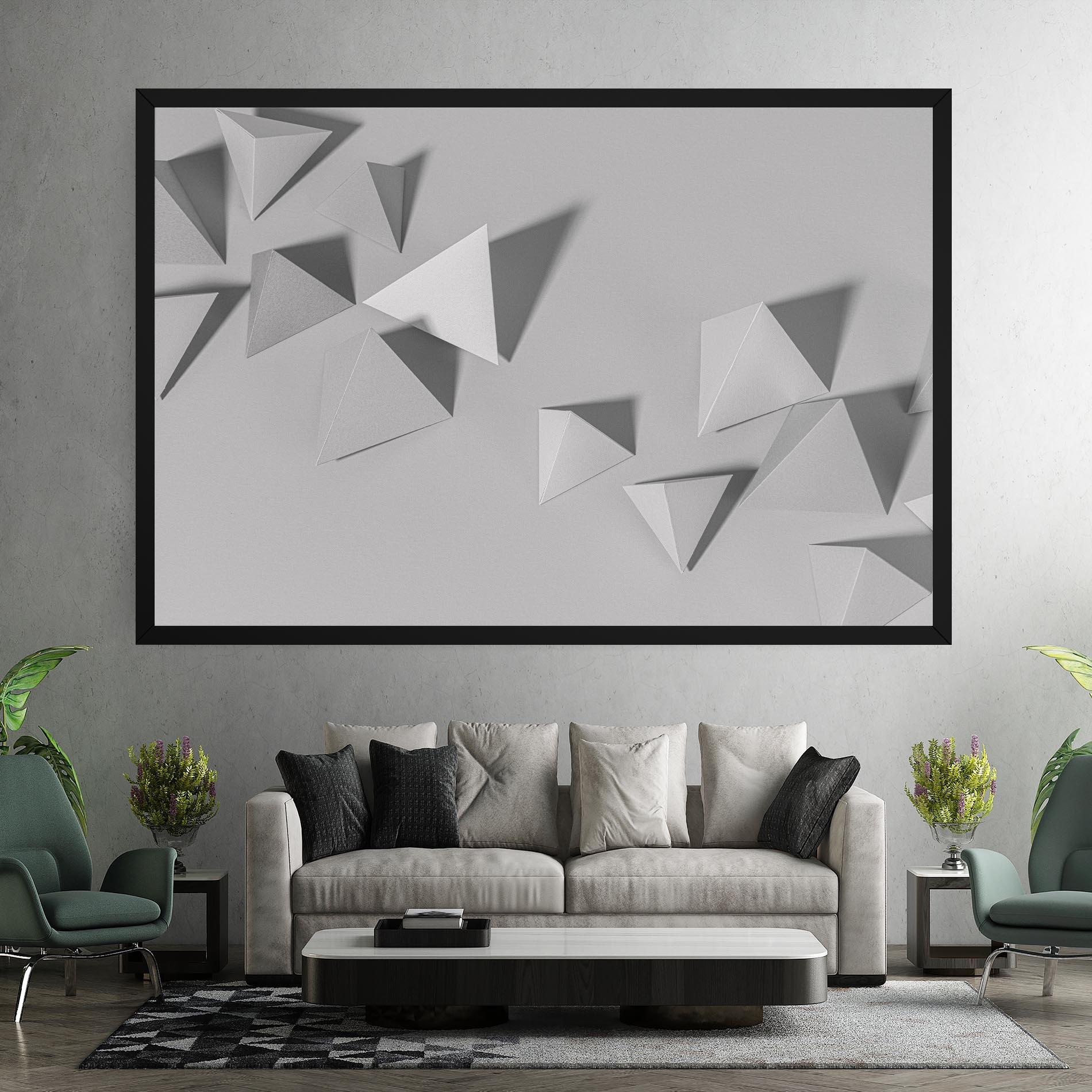 Vászonkép 3d White Triangle mockup 7