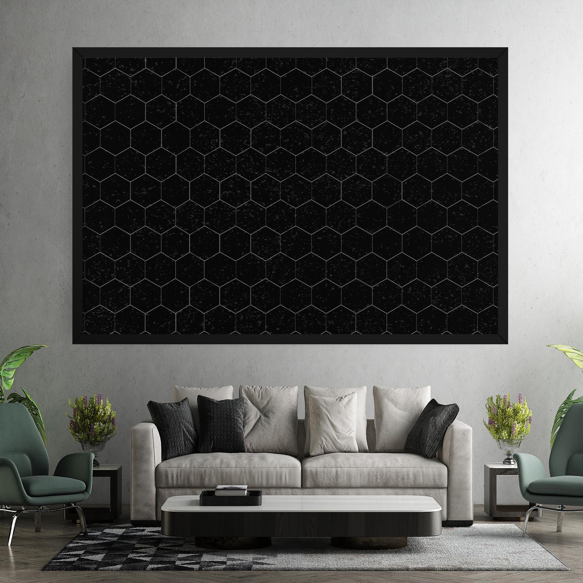 Vászonkép Black Hexagon mockup 7