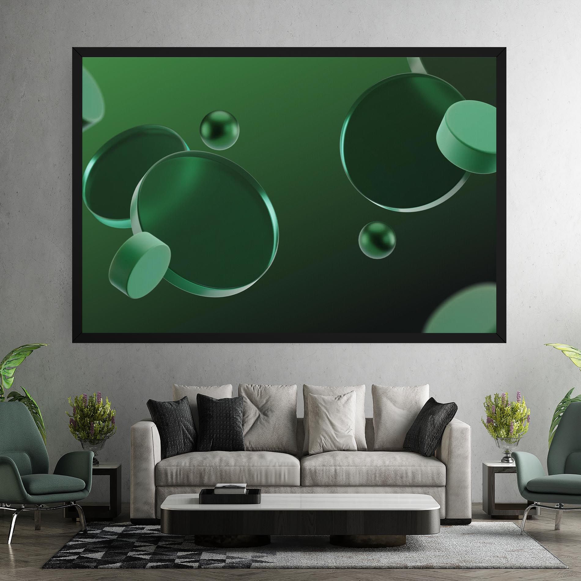 Green Circle Floating mockup 7
