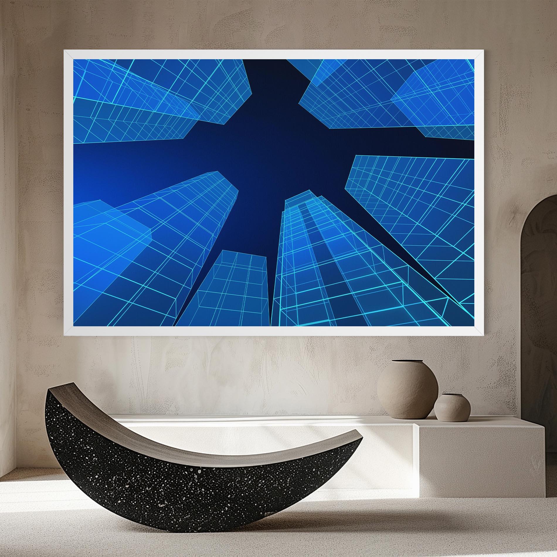 Vászonkép Blue Buildings mockup 8