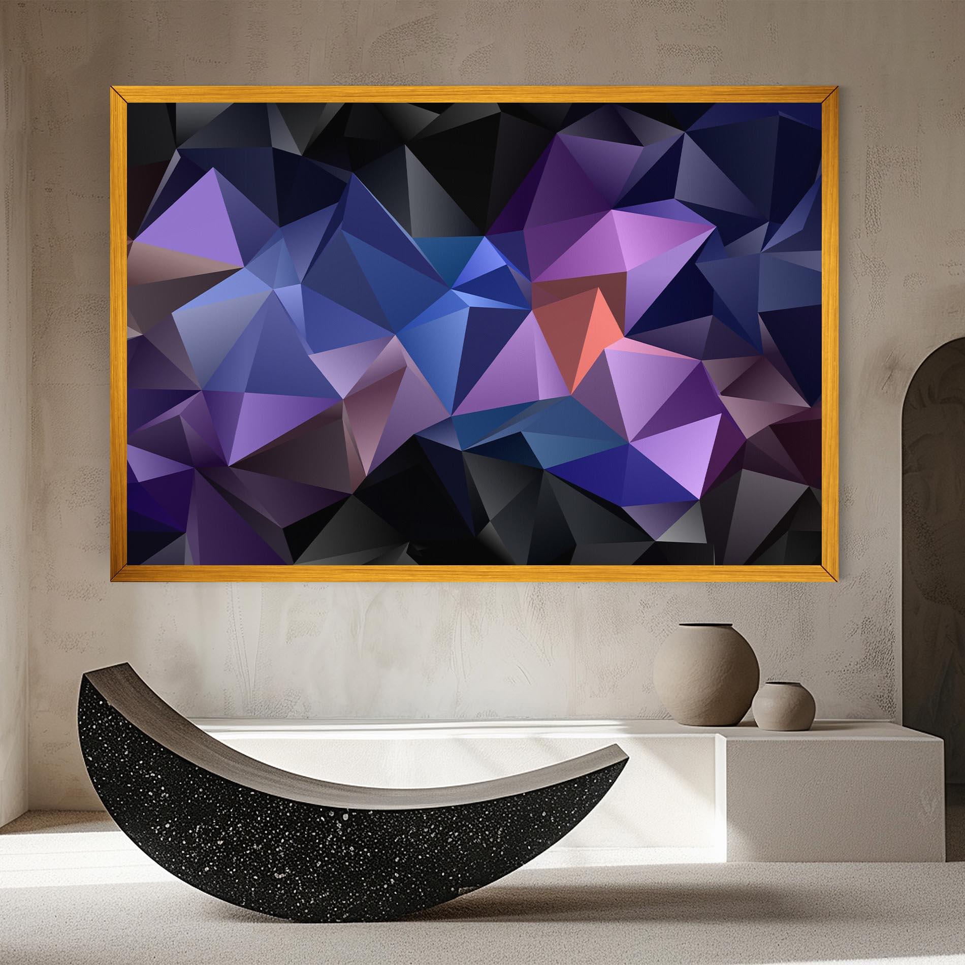 Vászonkép Black Purple Triangle mockup 8