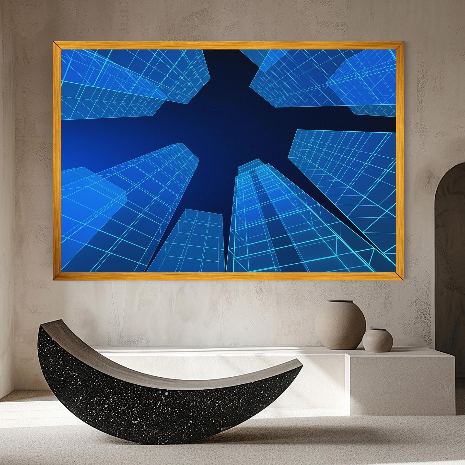 Vászonkép Blue Buildings mockup 8