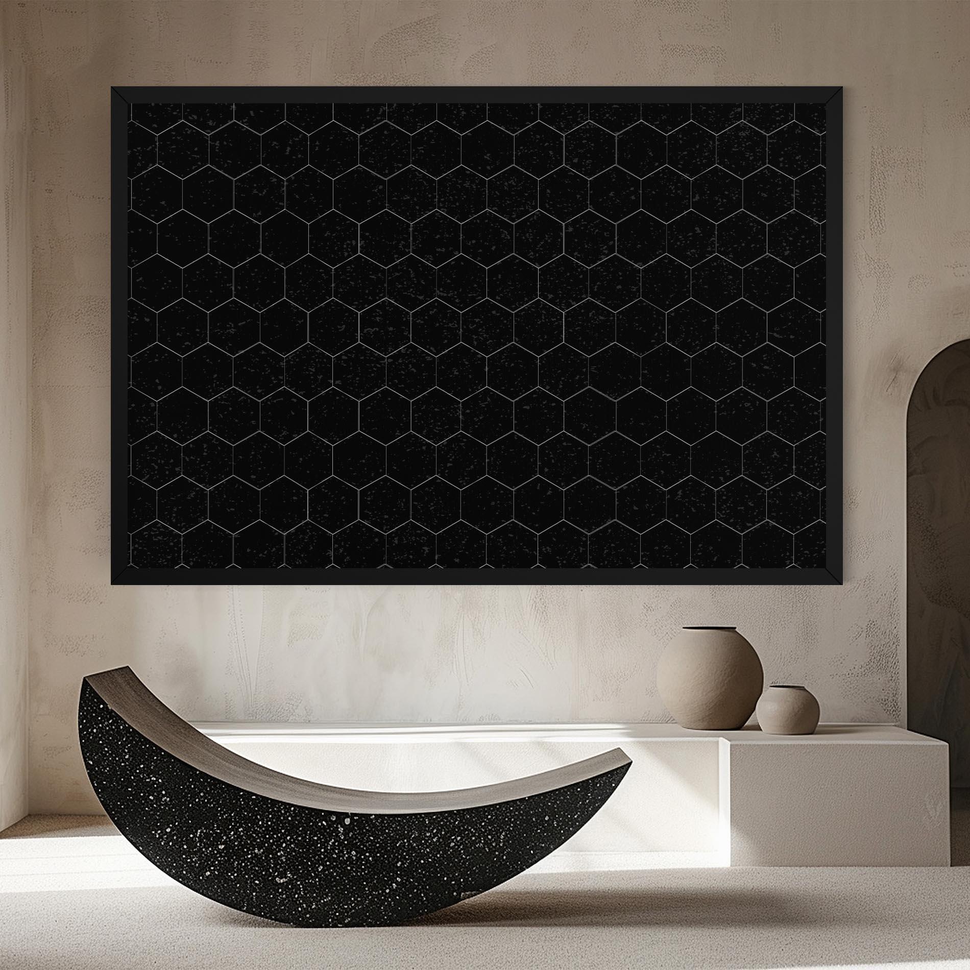 Vászonkép Black Hexagon mockup 8