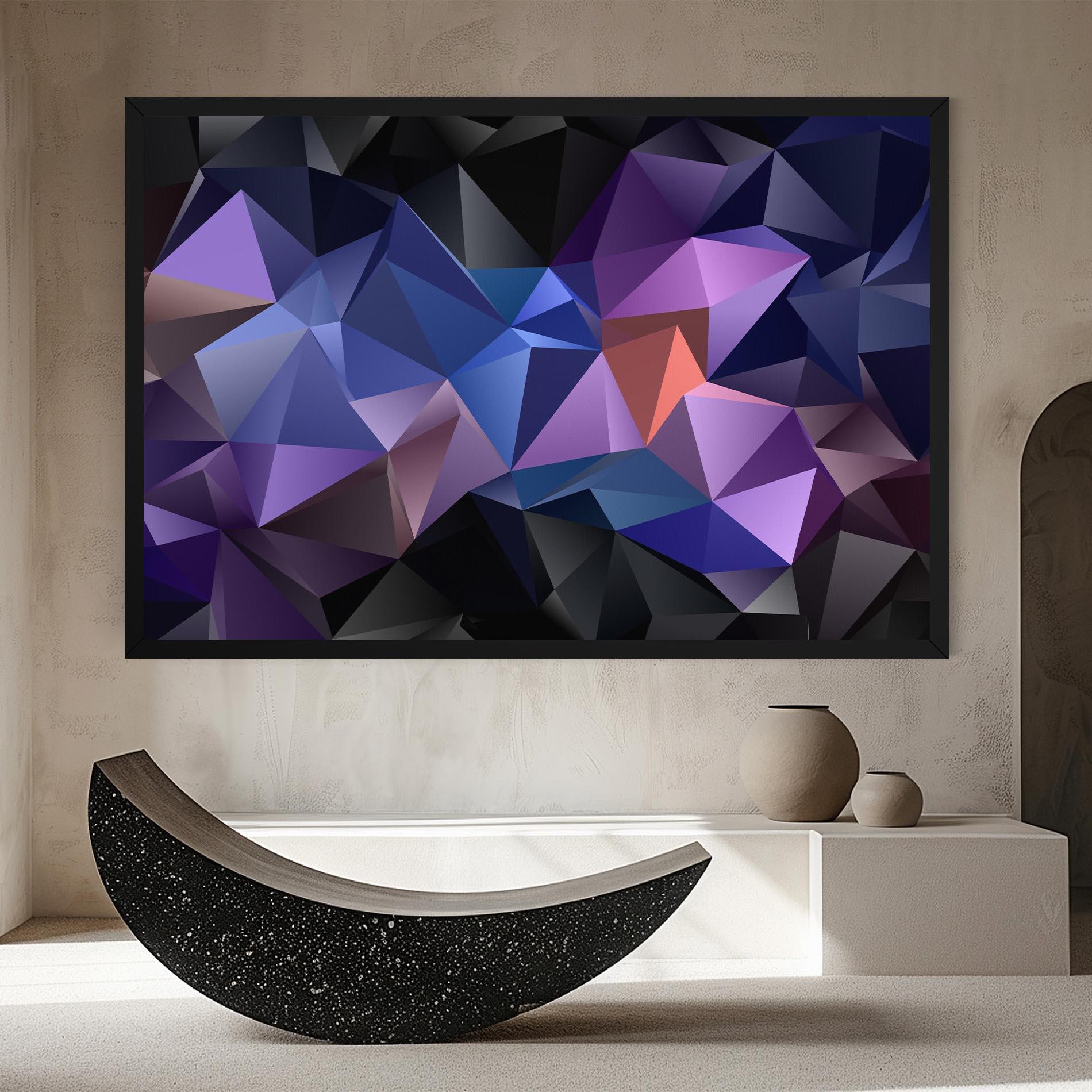 Vászonkép Black Purple Triangle mockup 8