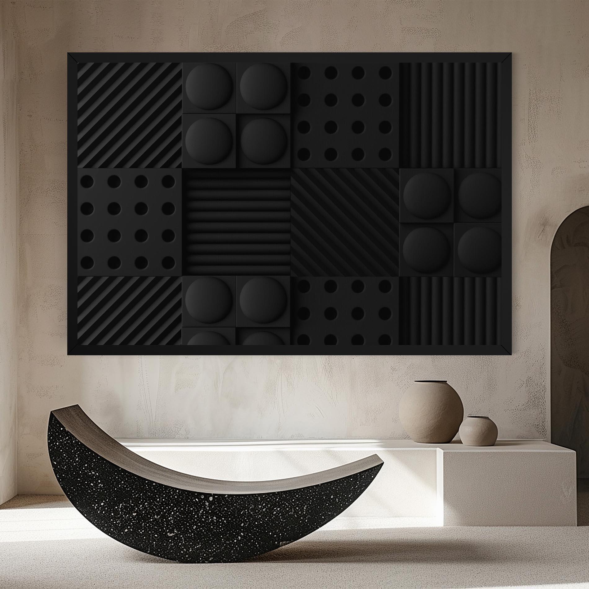 Vászonkép Black Square Circle mockup 8