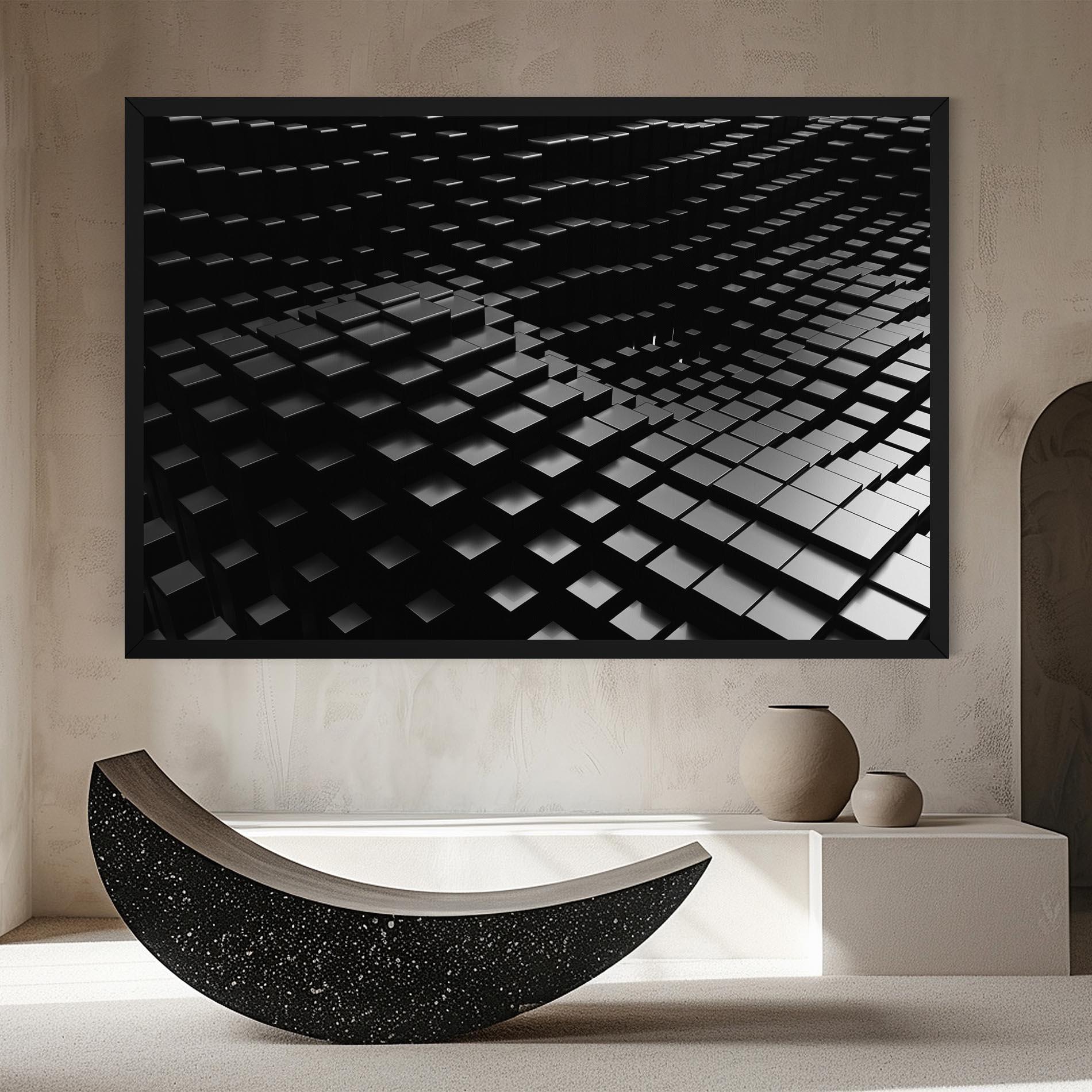 Vászonkép Black Square Wave mockup 8