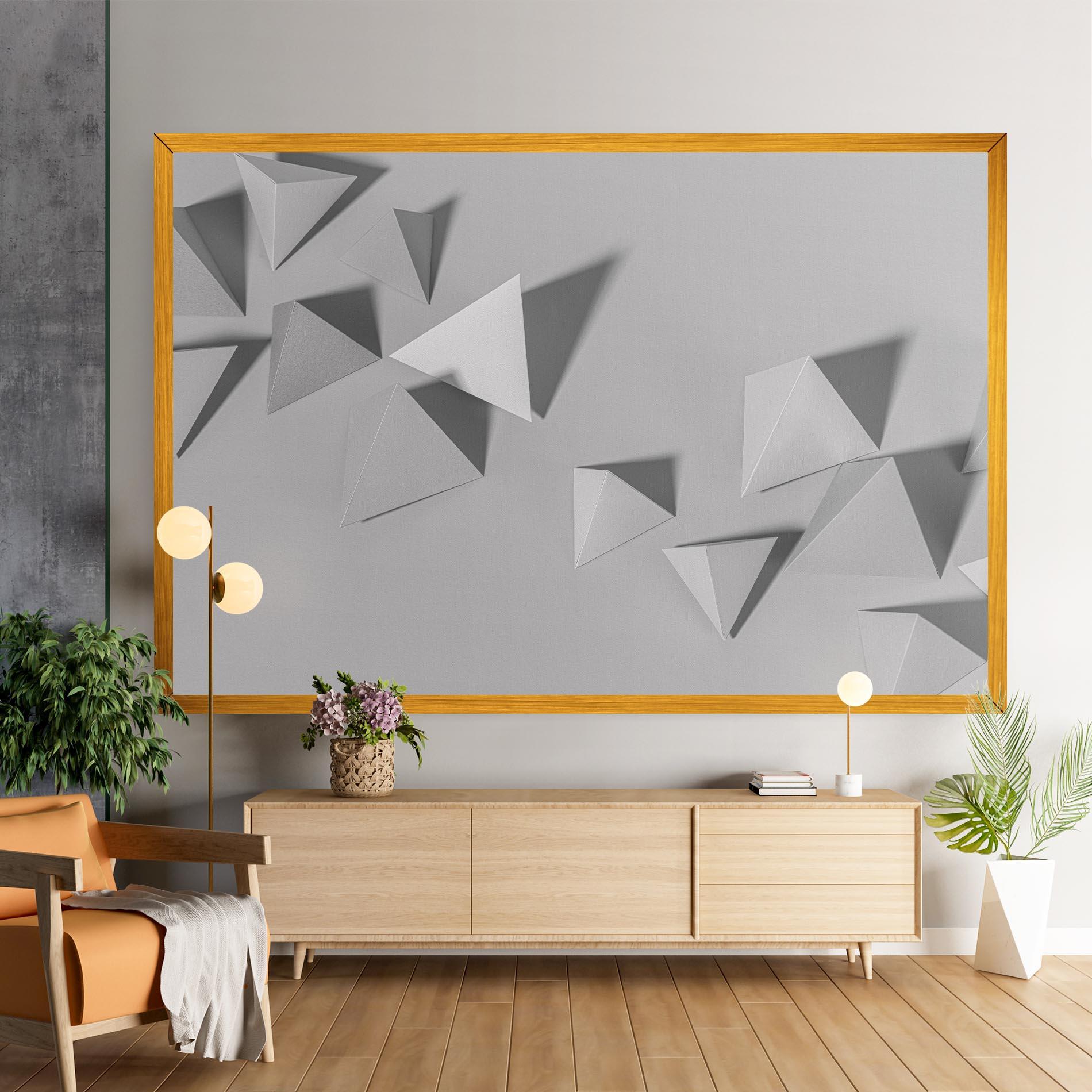 Vászonkép 3d White Triangle mockup 9