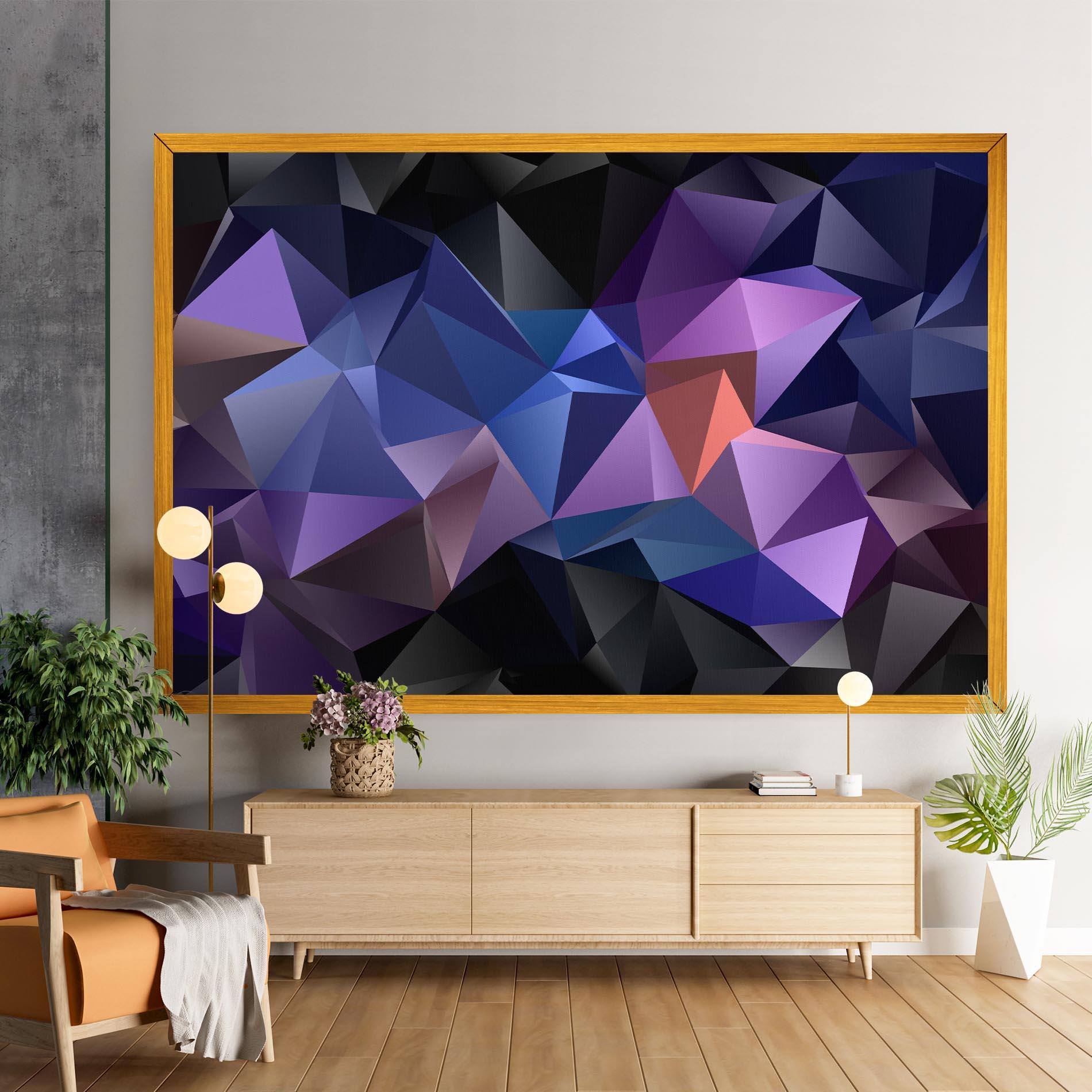 Vászonkép Black Purple Triangle mockup 9