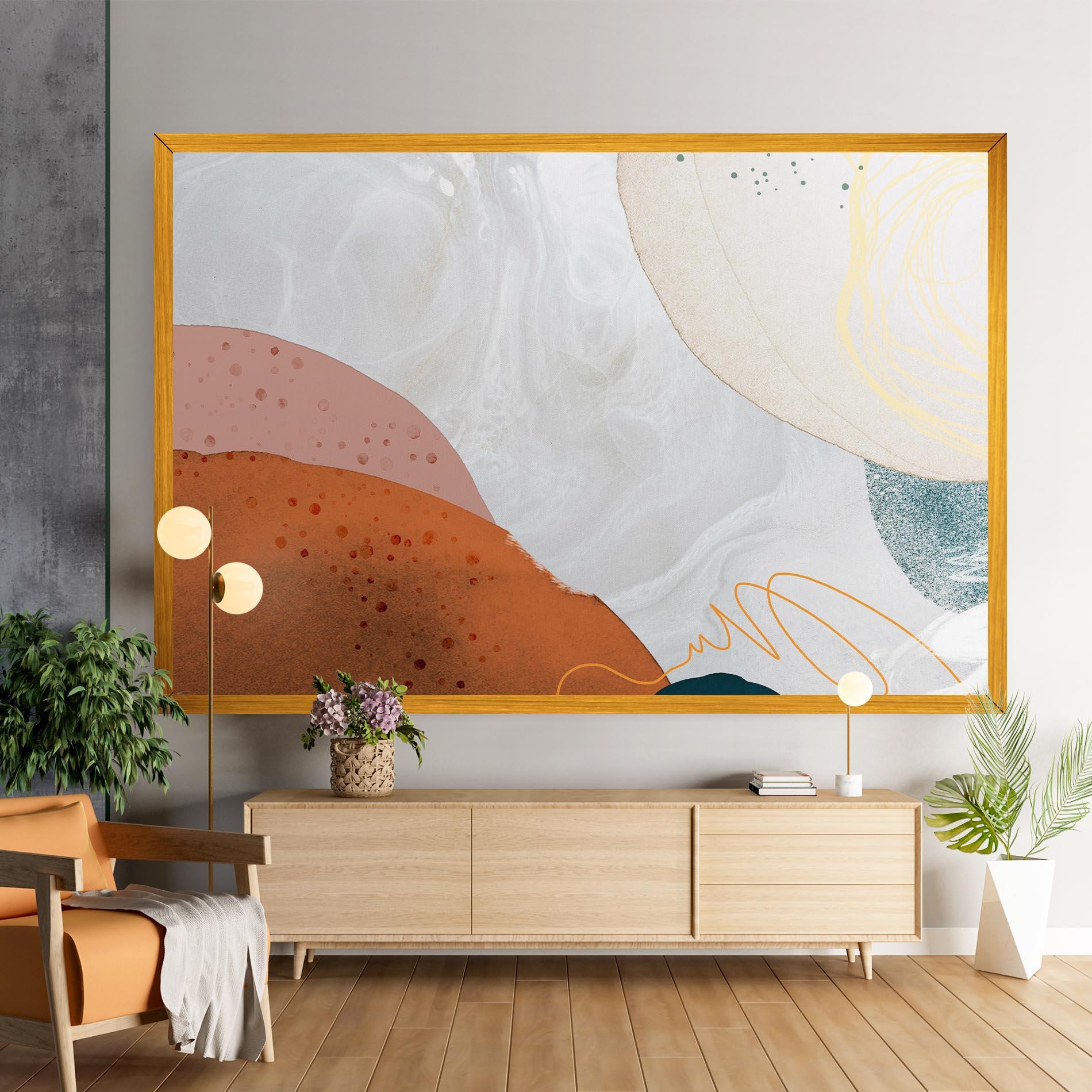 Vászonkép Orange Yellow Line mockup 9