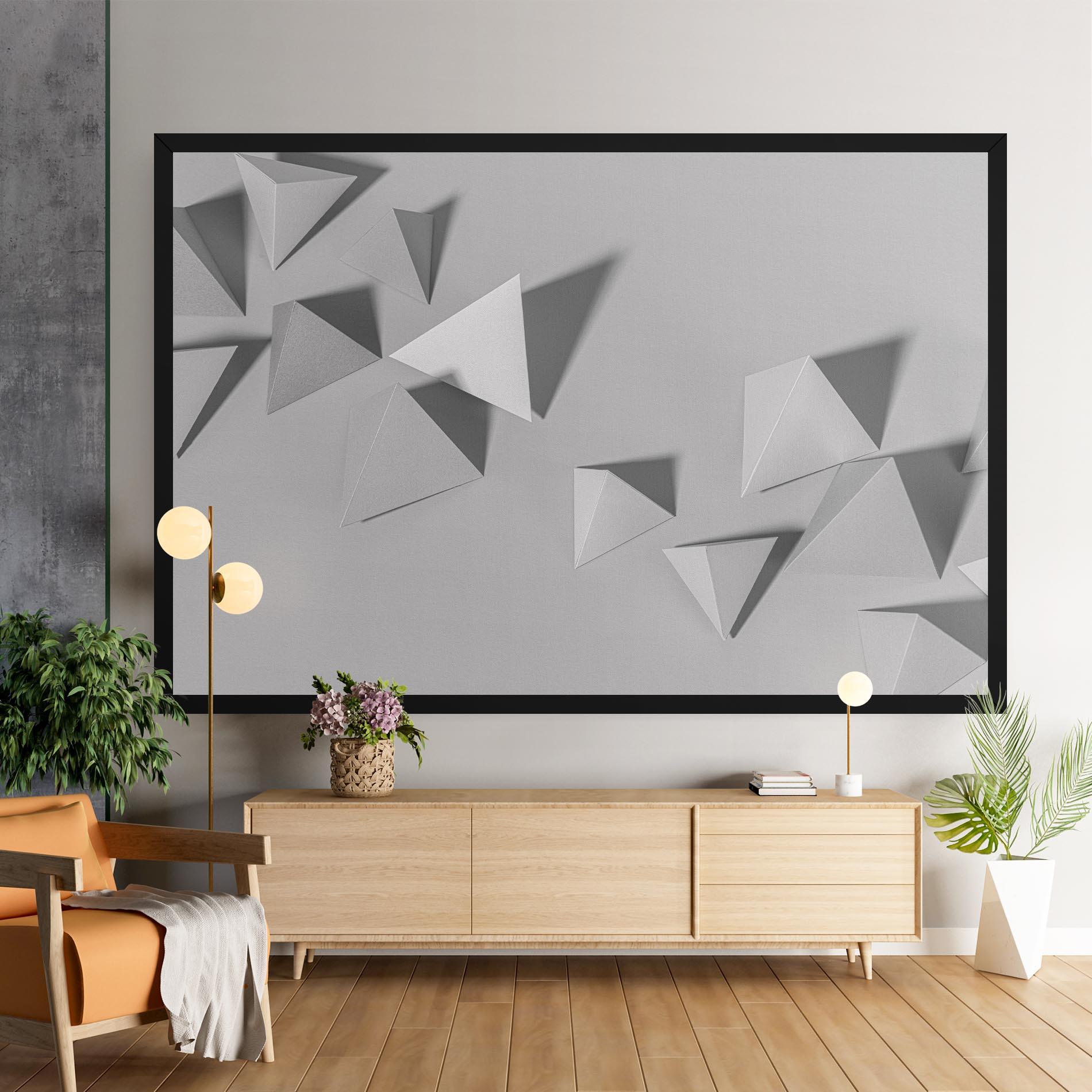Vászonkép 3d White Triangle mockup 9