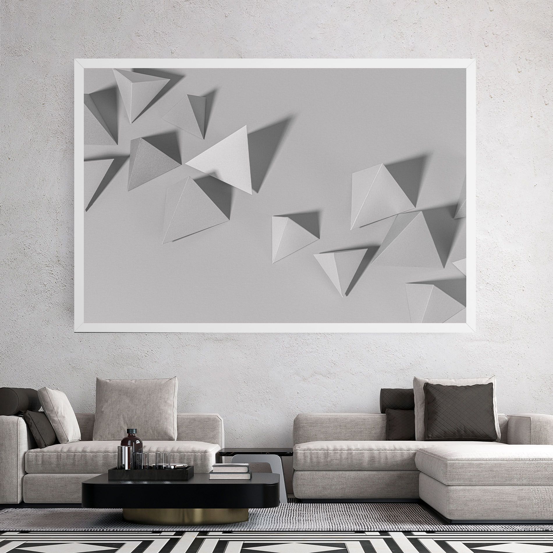 3d White Triangle mockup 2