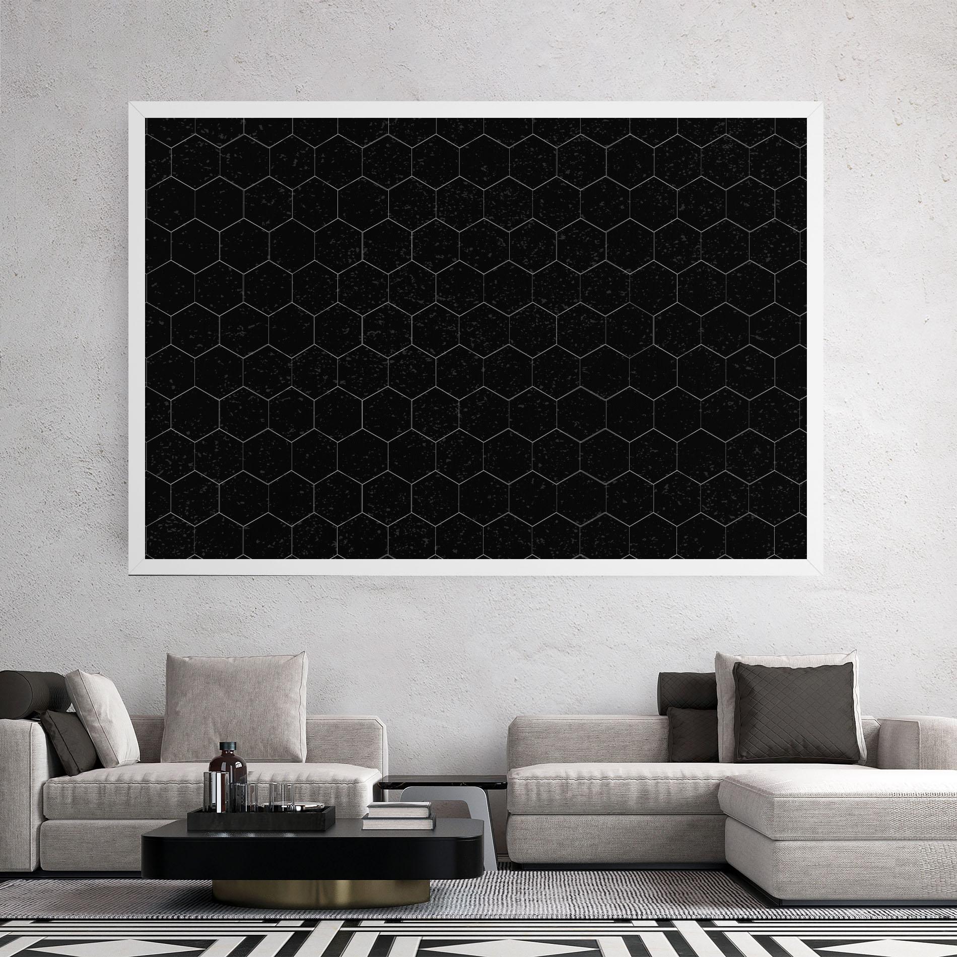Vászonkép Black Hexagon mockup 2