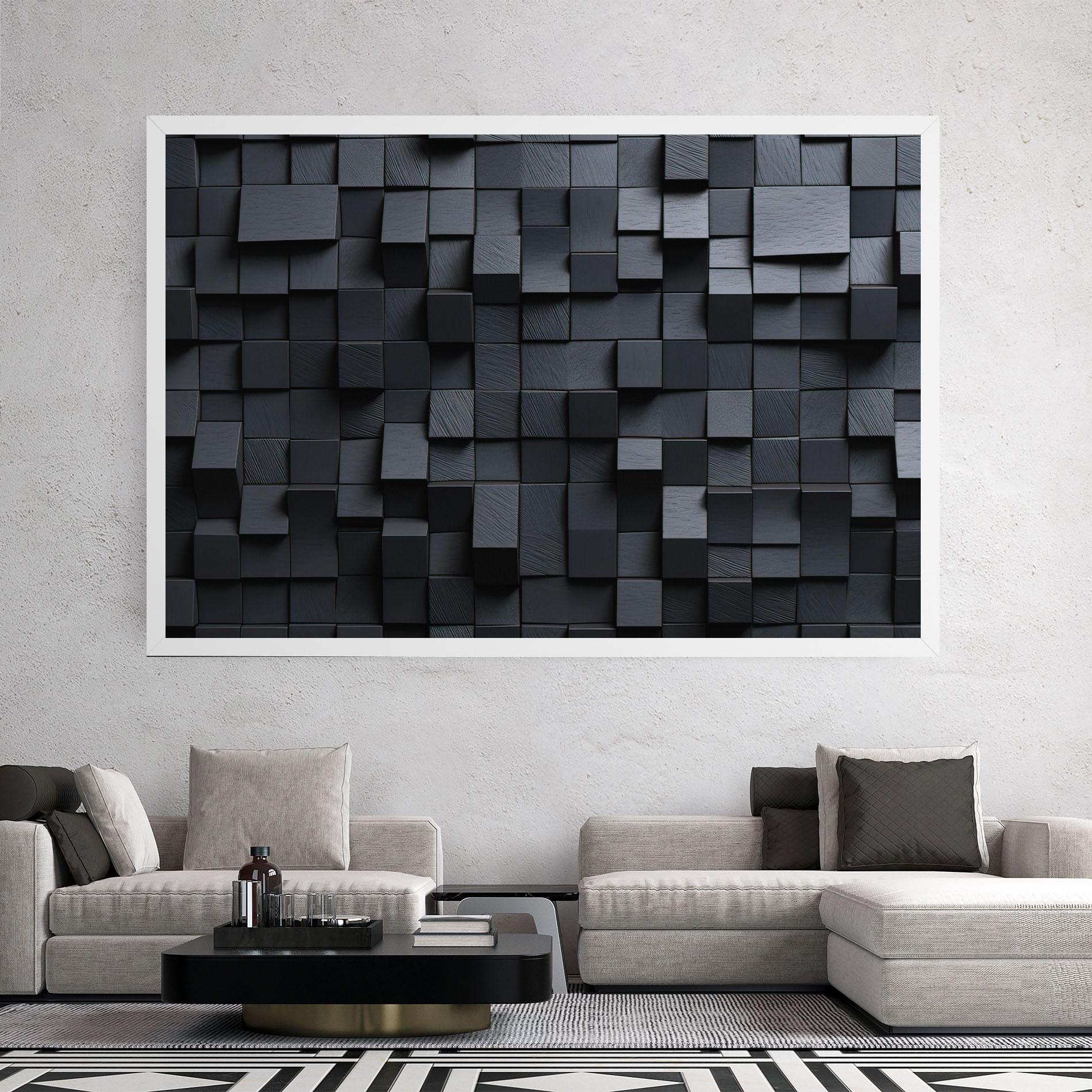 Vászonkép Black Square Pattern mockup 2