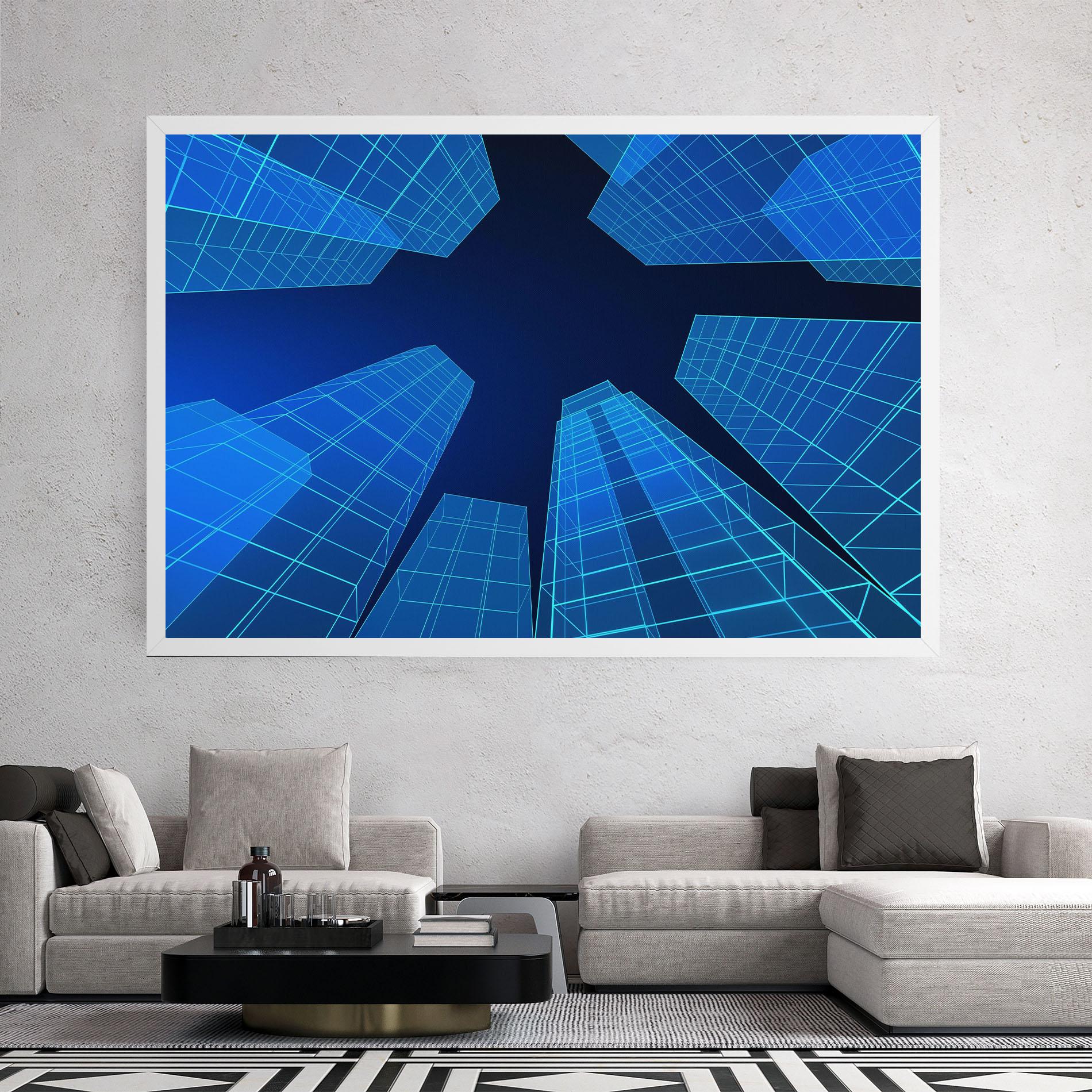 Vászonkép Blue Buildings mockup 2