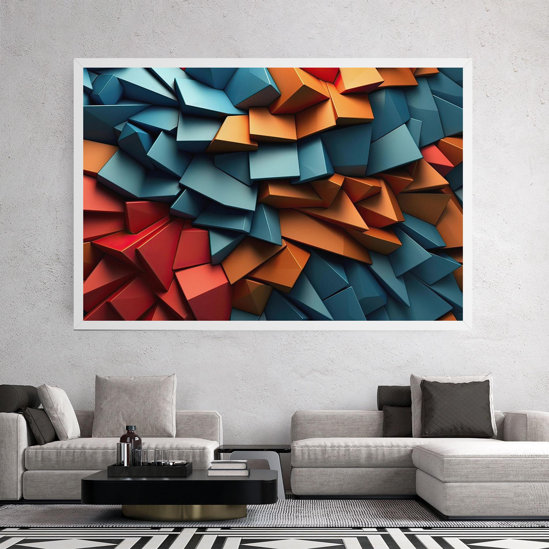 Vászonkép Multicolor Triangle mockup 2