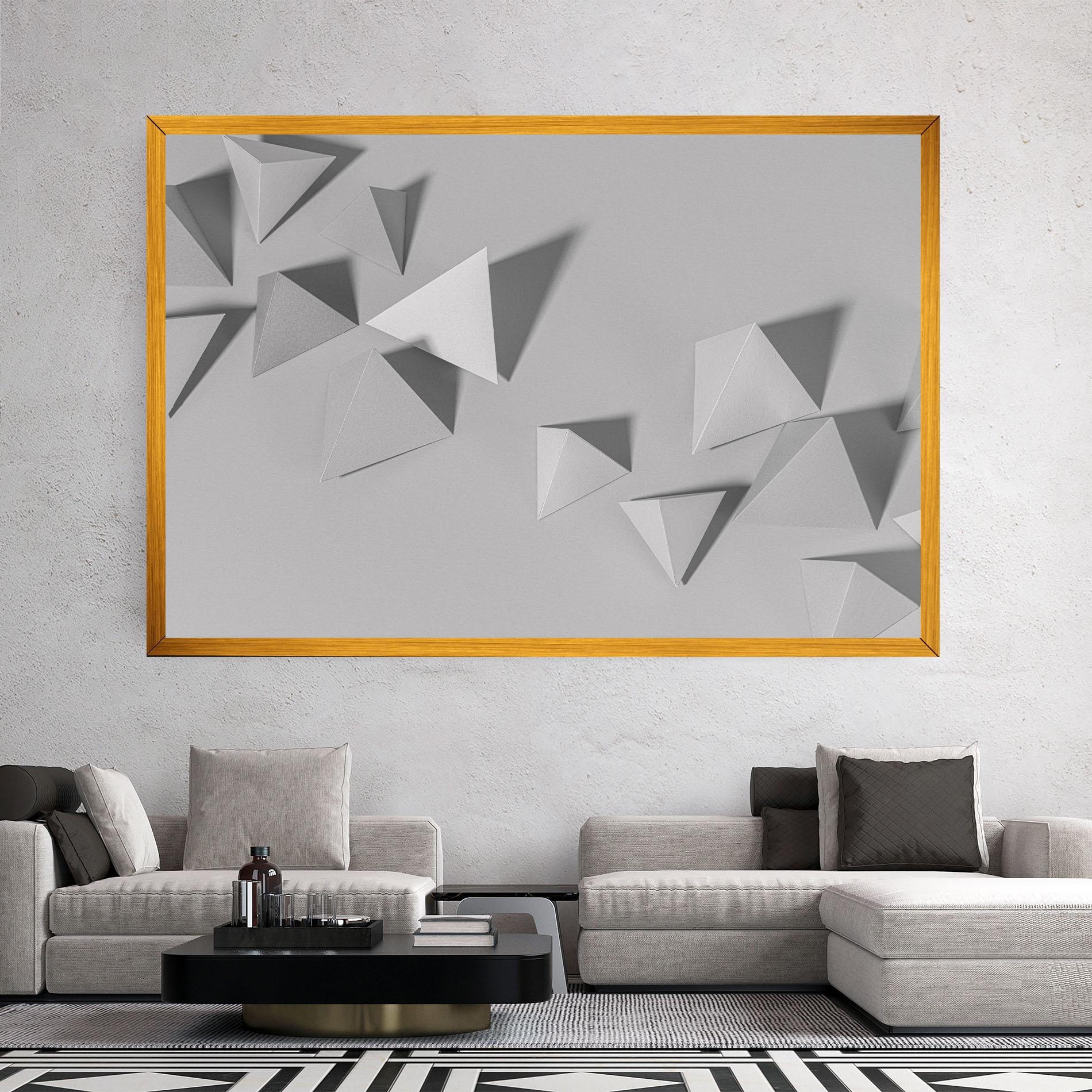 Vászonkép 3d White Triangle mockup 2