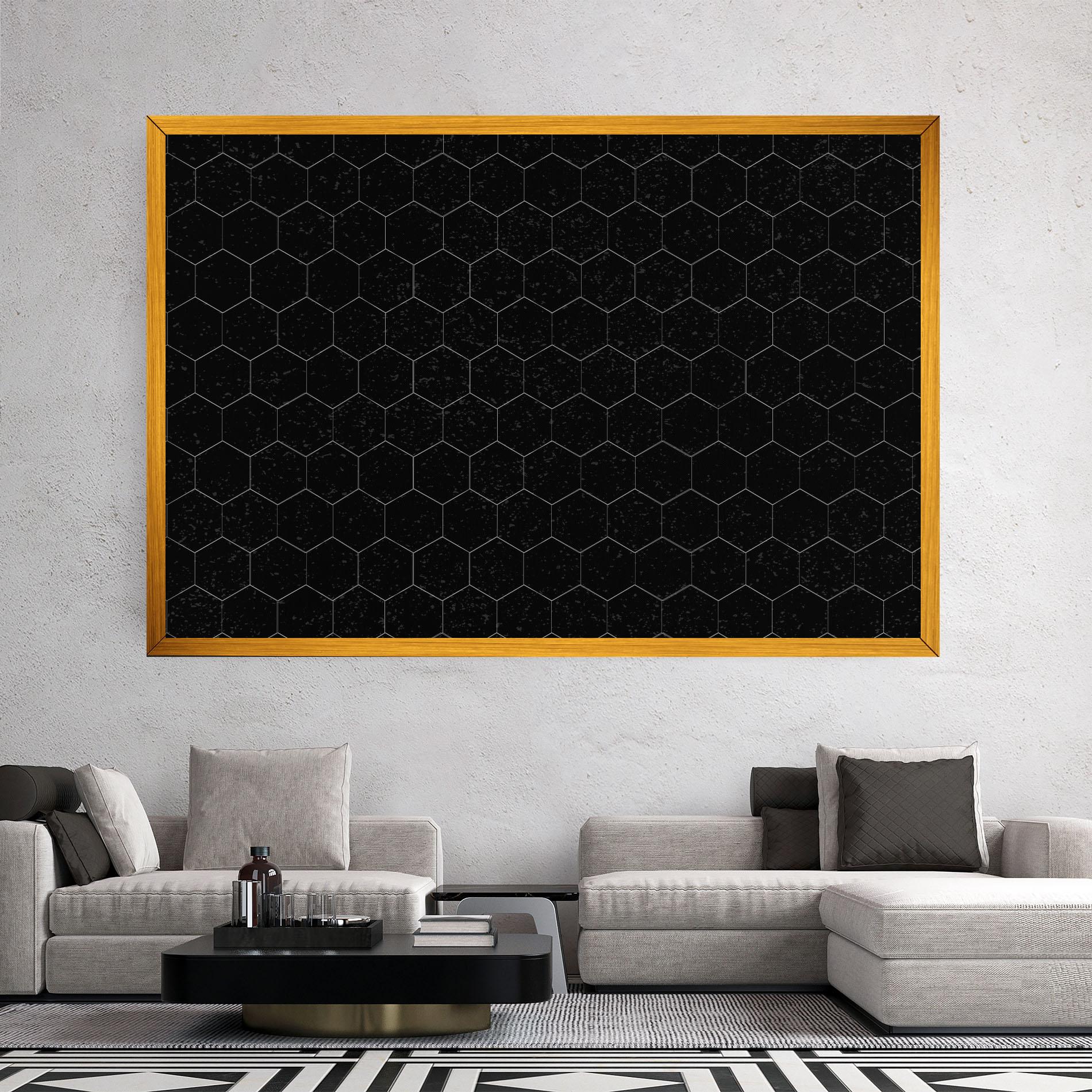 Vászonkép Black Hexagon mockup 2
