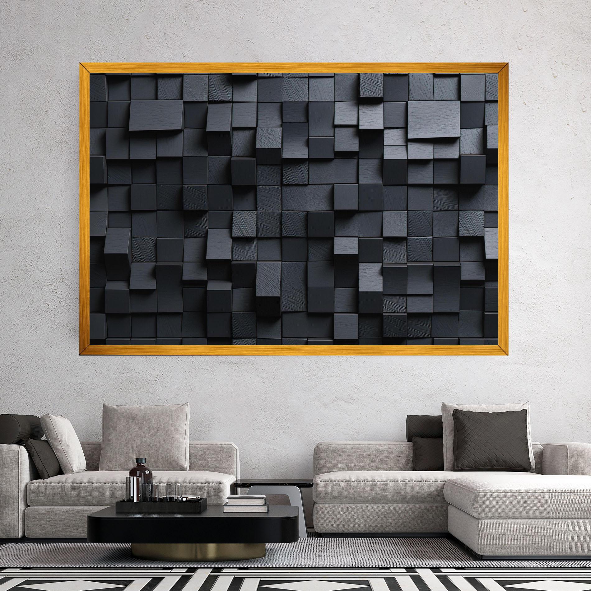 Vászonkép Black Square Pattern mockup 2