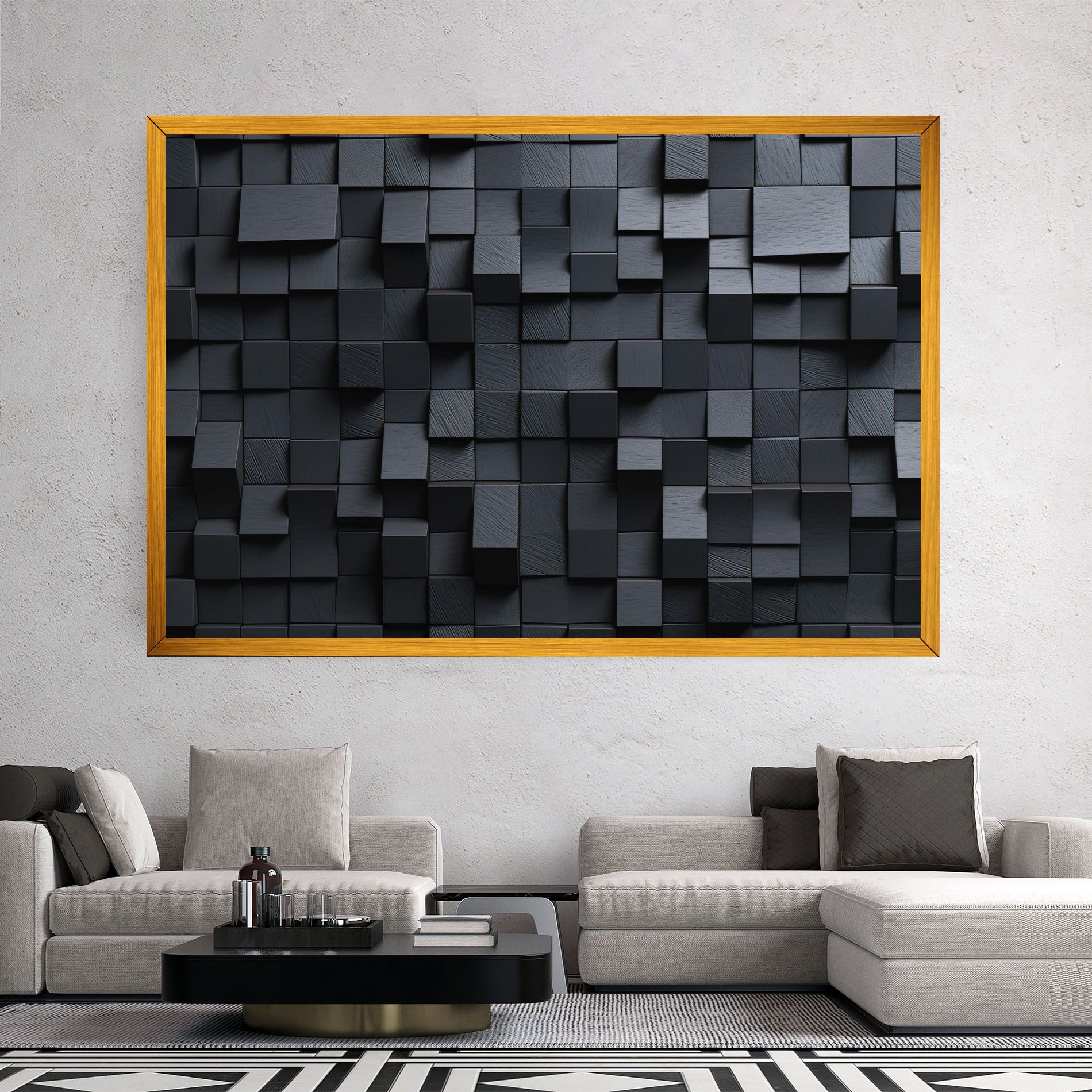Black Square Pattern mockup 2