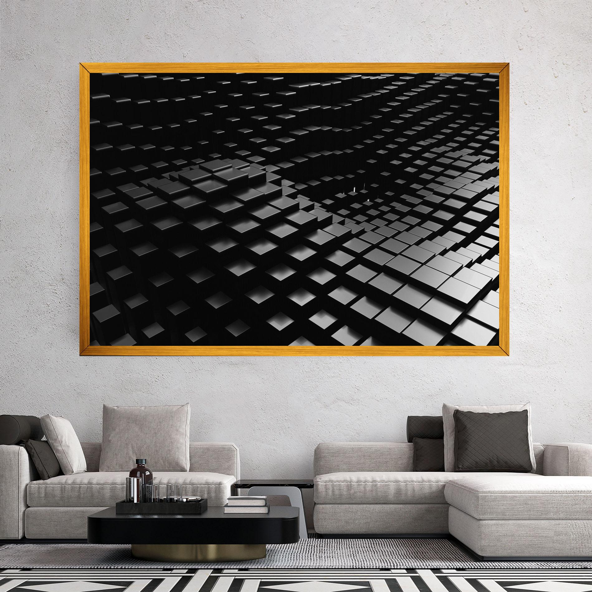 Vászonkép Black Square Wave mockup 2