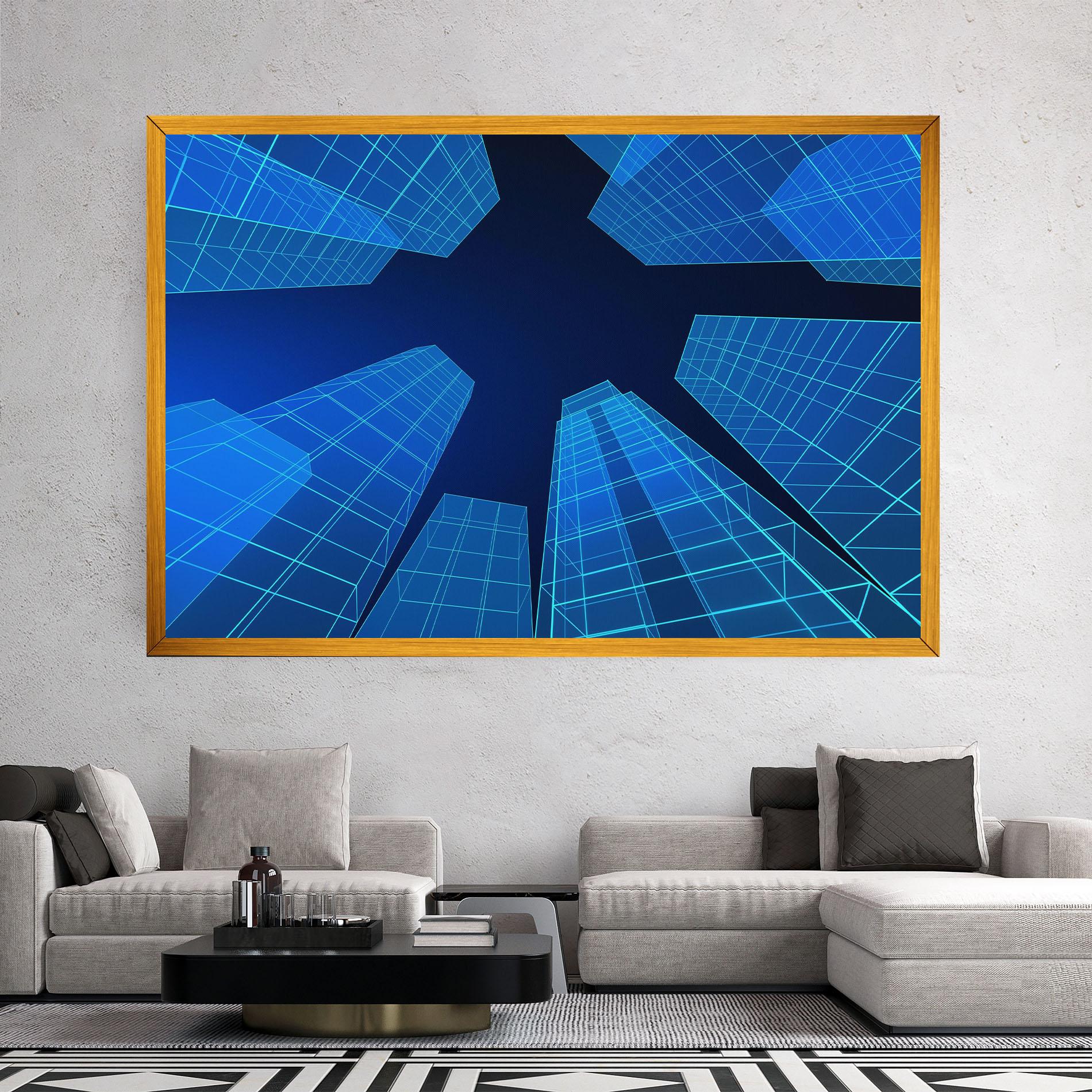 Vászonkép Blue Buildings mockup 2