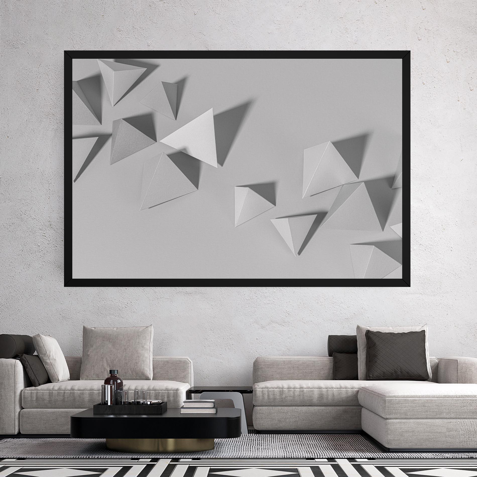 Vászonkép 3d White Triangle mockup 2