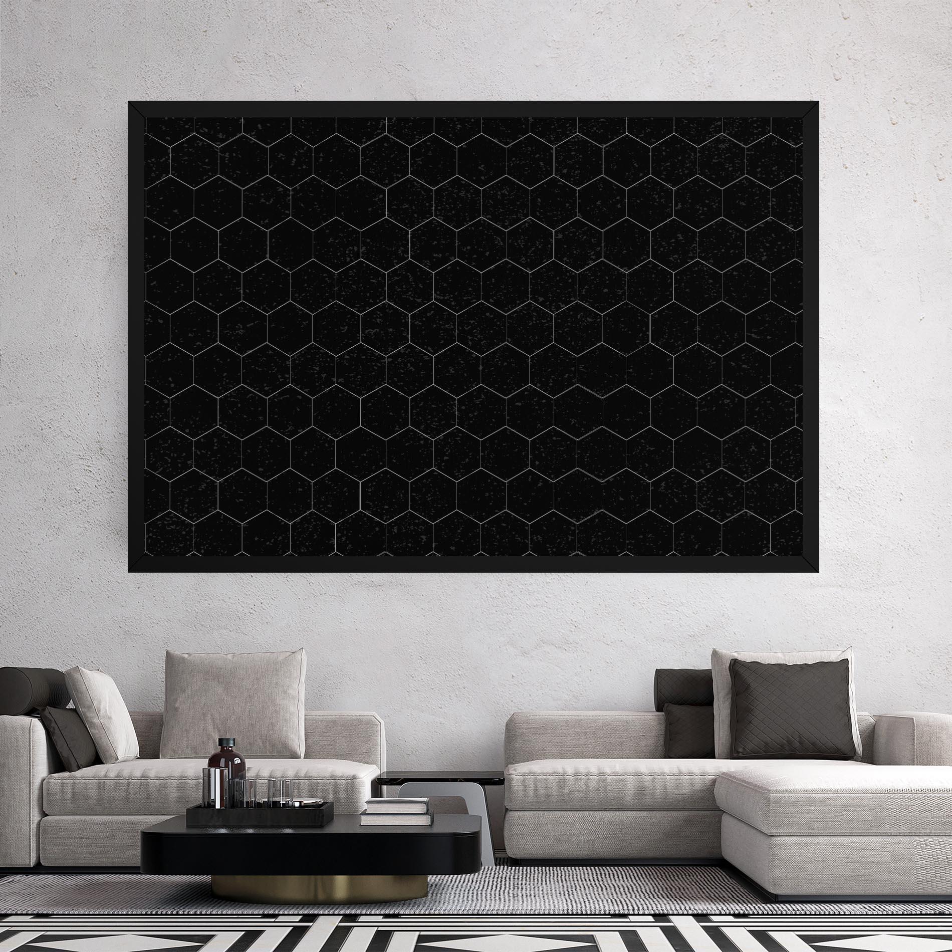 Vászonkép Black Hexagon mockup 2