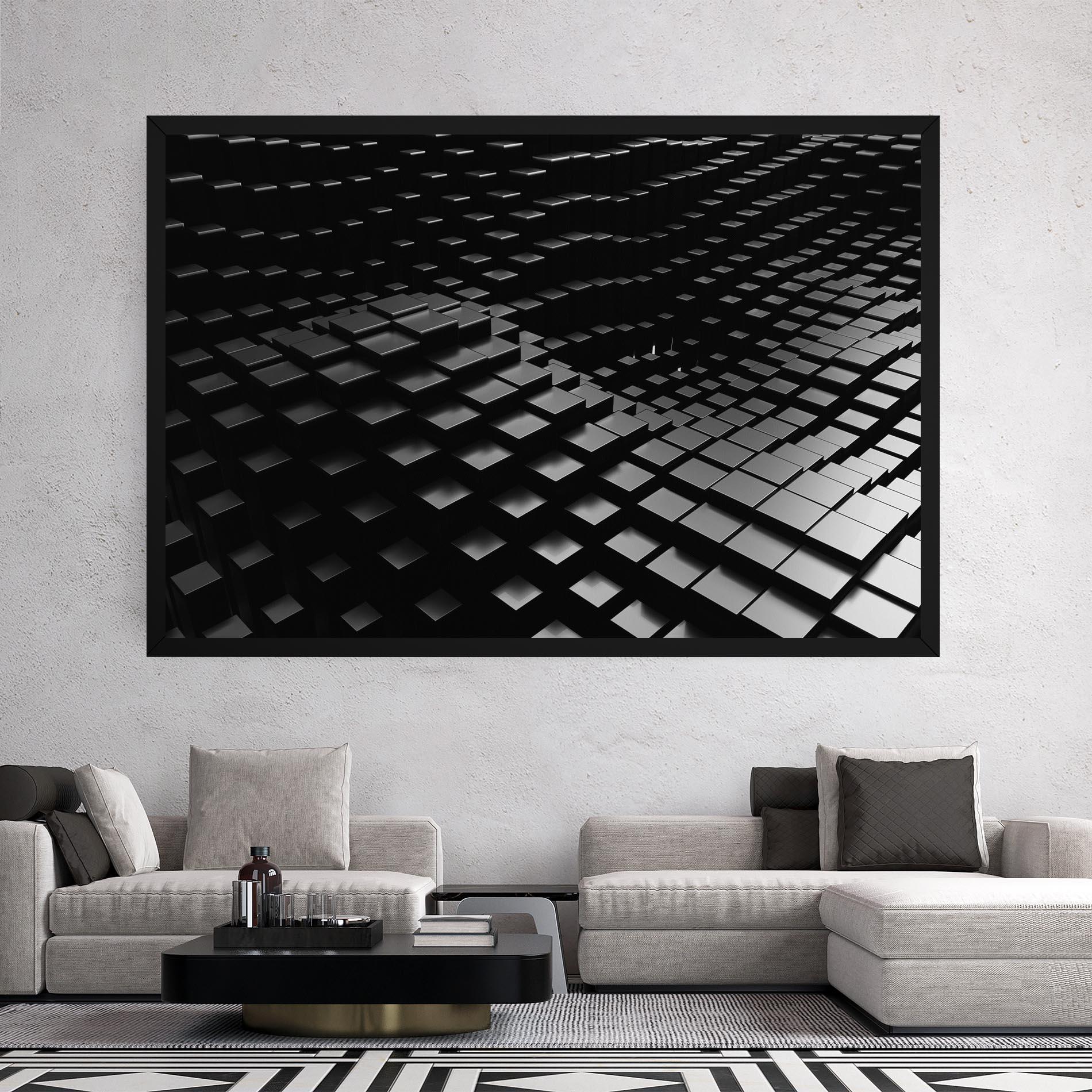 Vászonkép Black Square Wave mockup 2