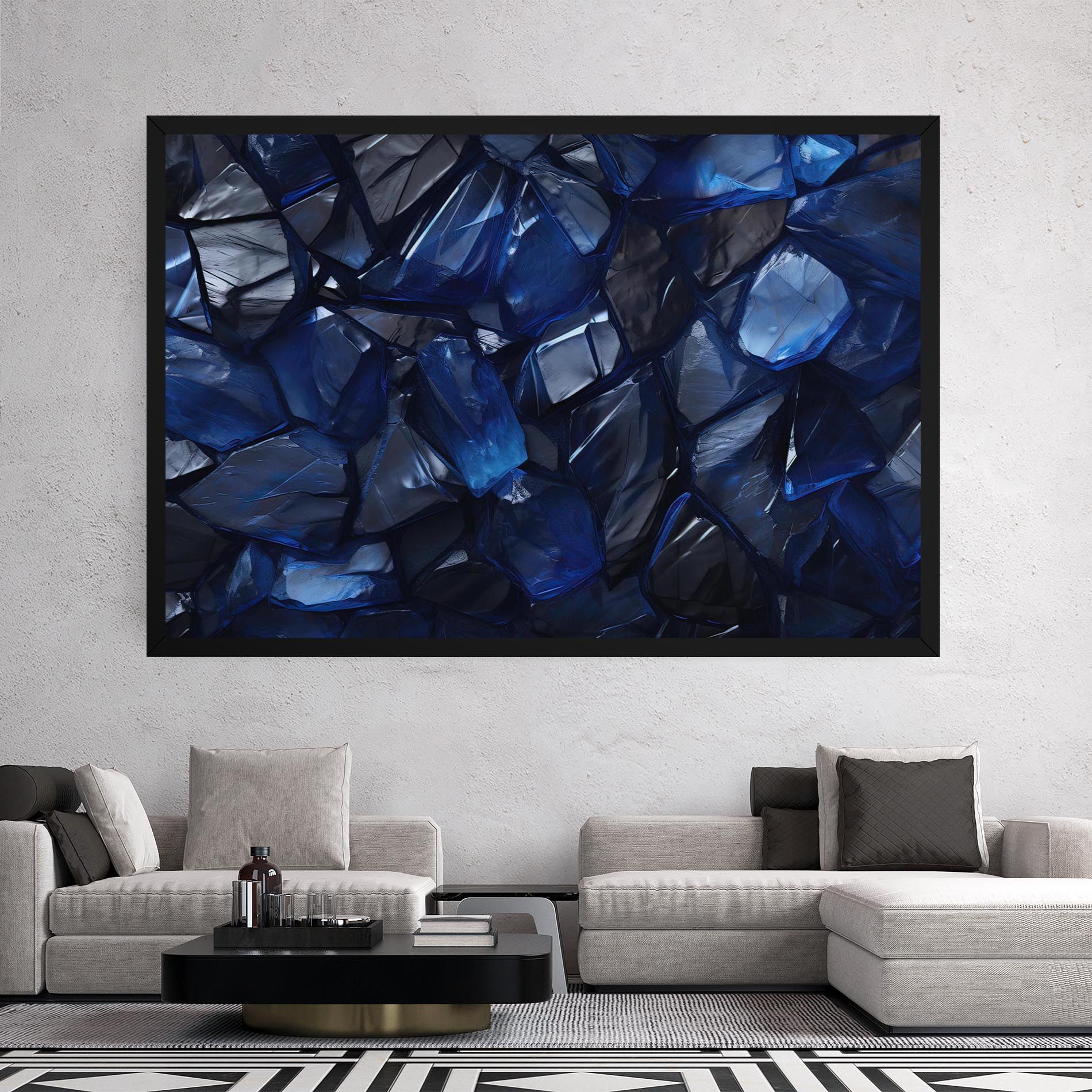 Blue Crystal Shape mockup 2