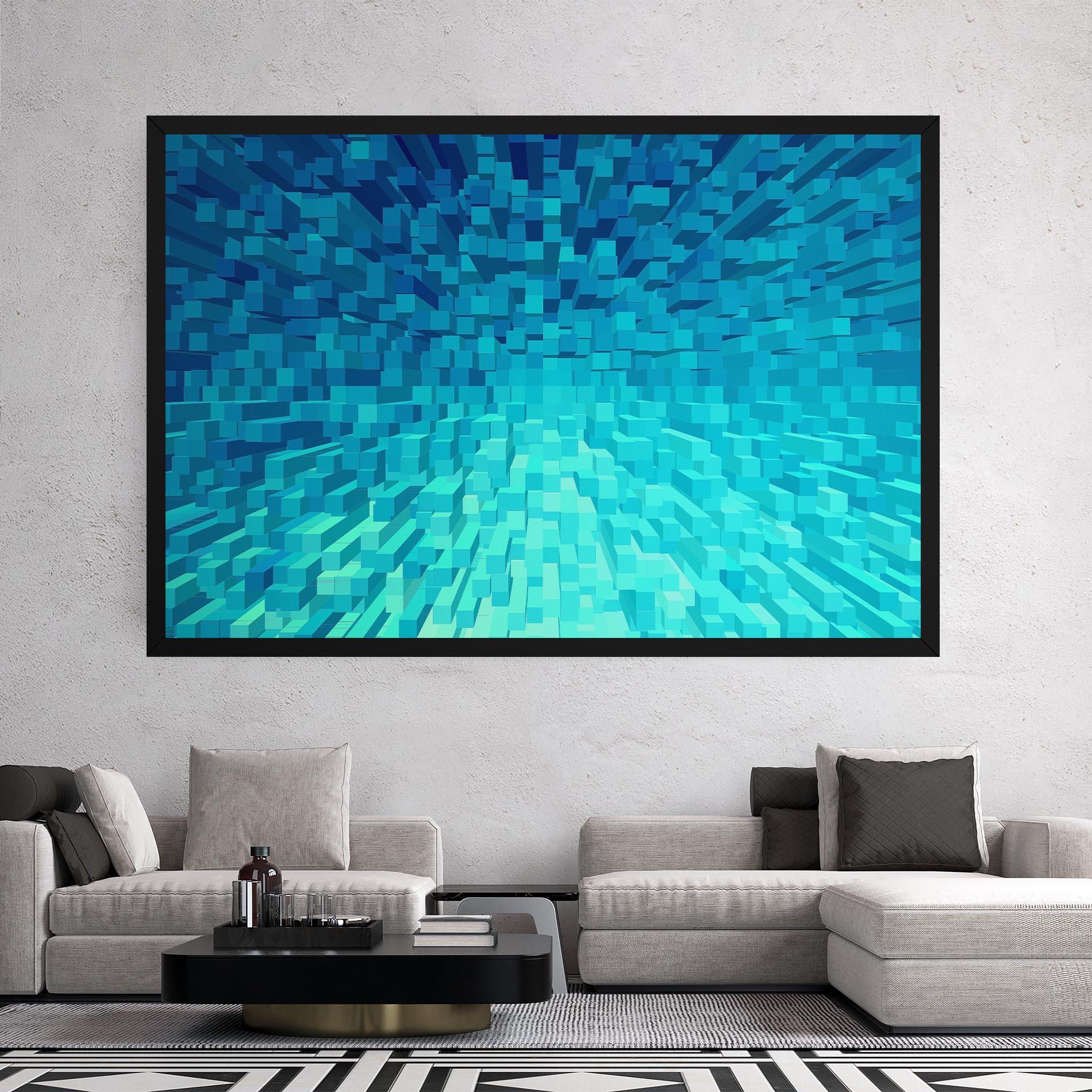 Vászonkép Blue Square Mix mockup 2