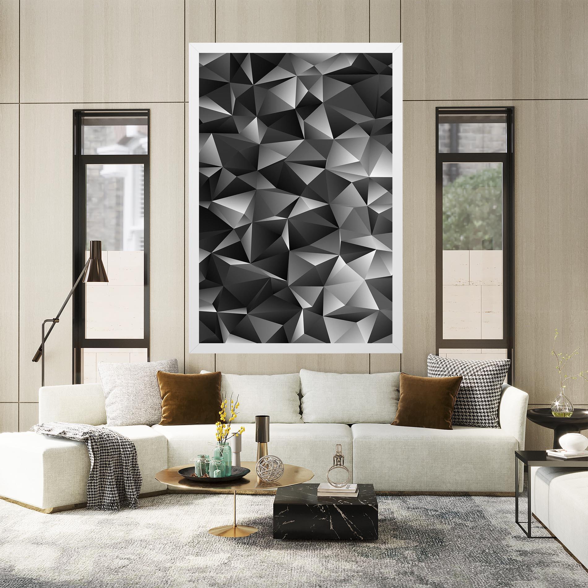 Vászonkép Black Triangle Pattern mockup 2