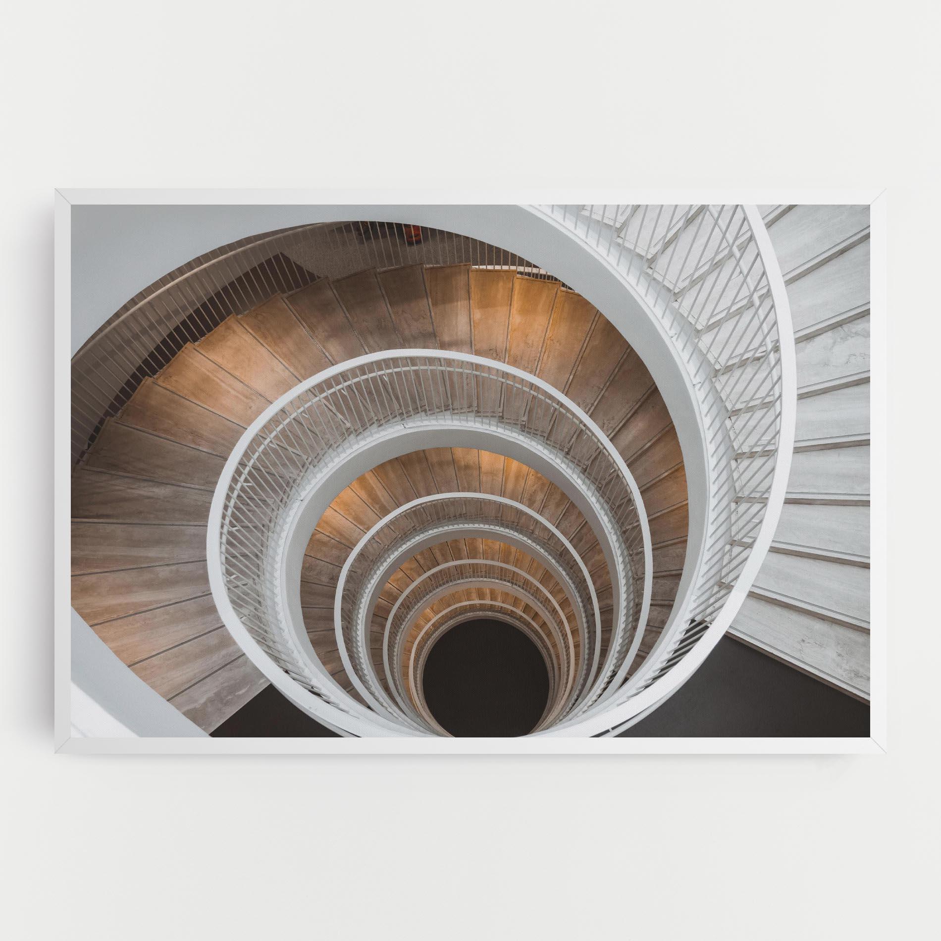 Vászonkép White Spiral Stairs mockup 0