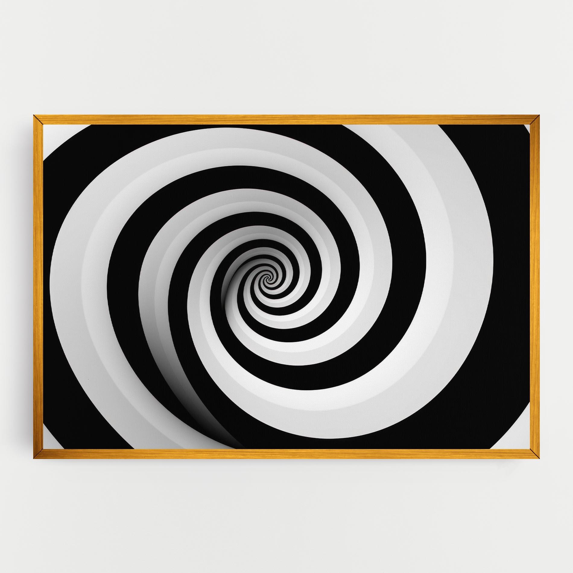 Vászonkép Black White Spiral mockup 0