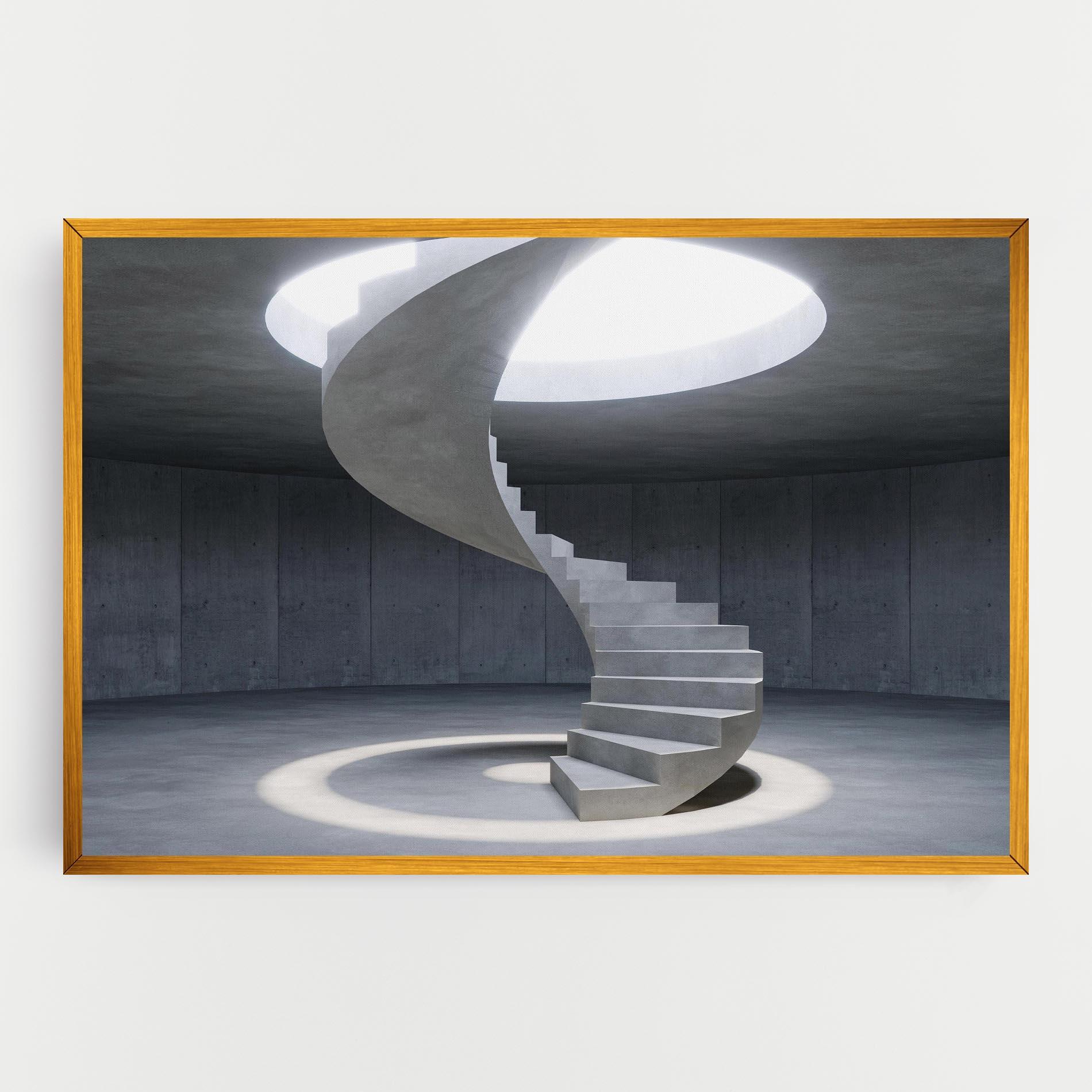 Vászonkép Spiral White Staircase mockup 0