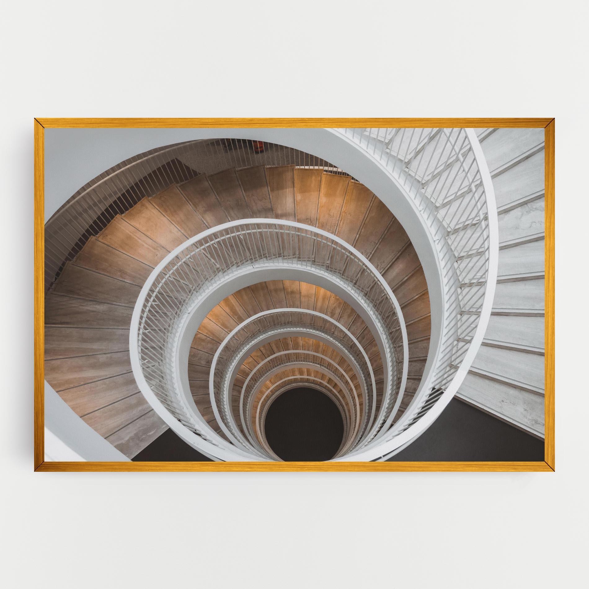 Vászonkép White Spiral Stairs mockup 0